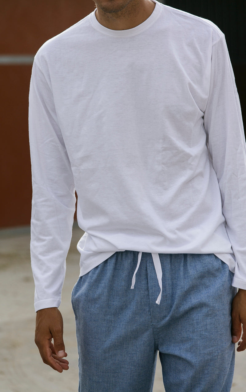 Pantalon homme bleu à chevrons