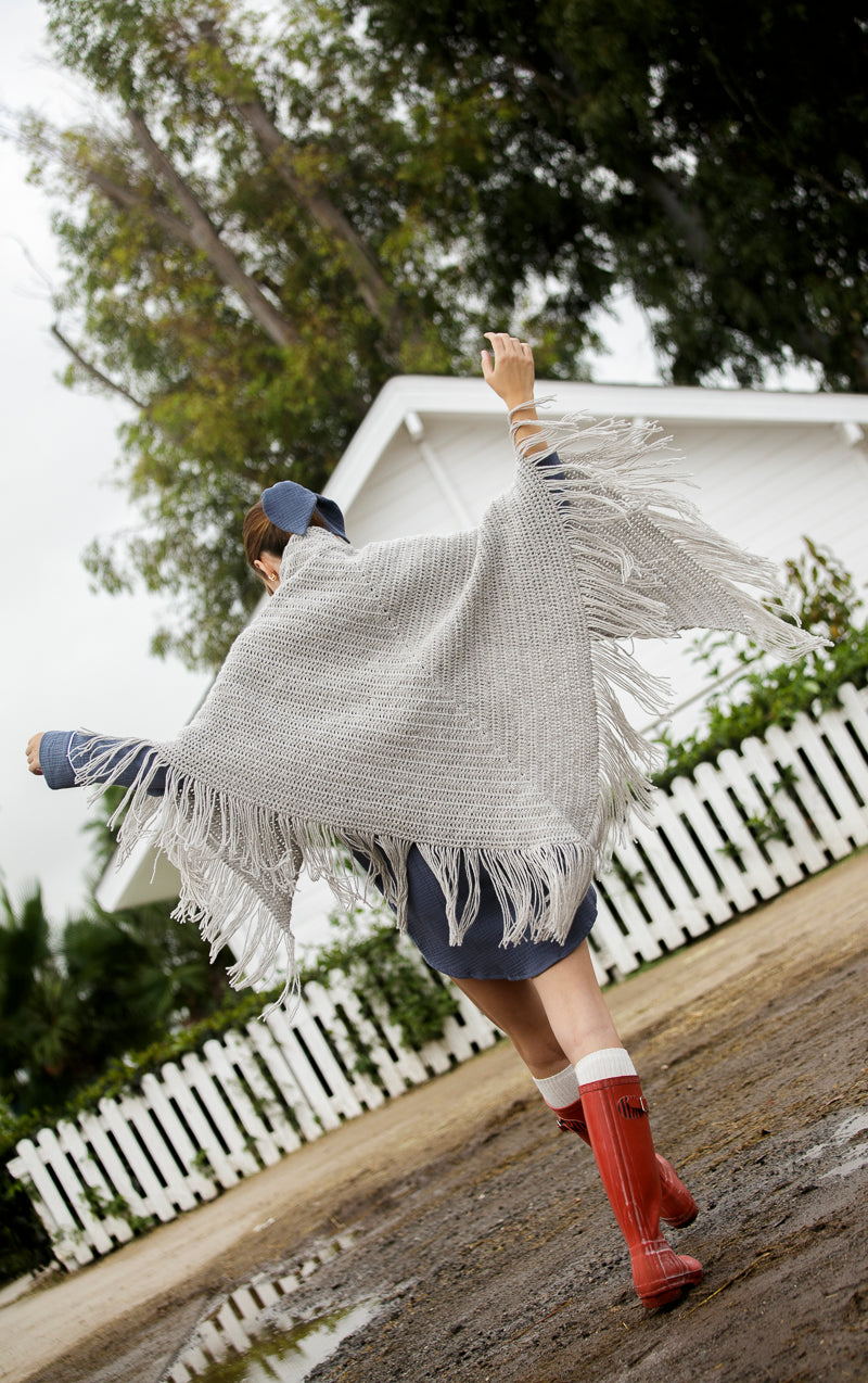Stone merino wool shawl