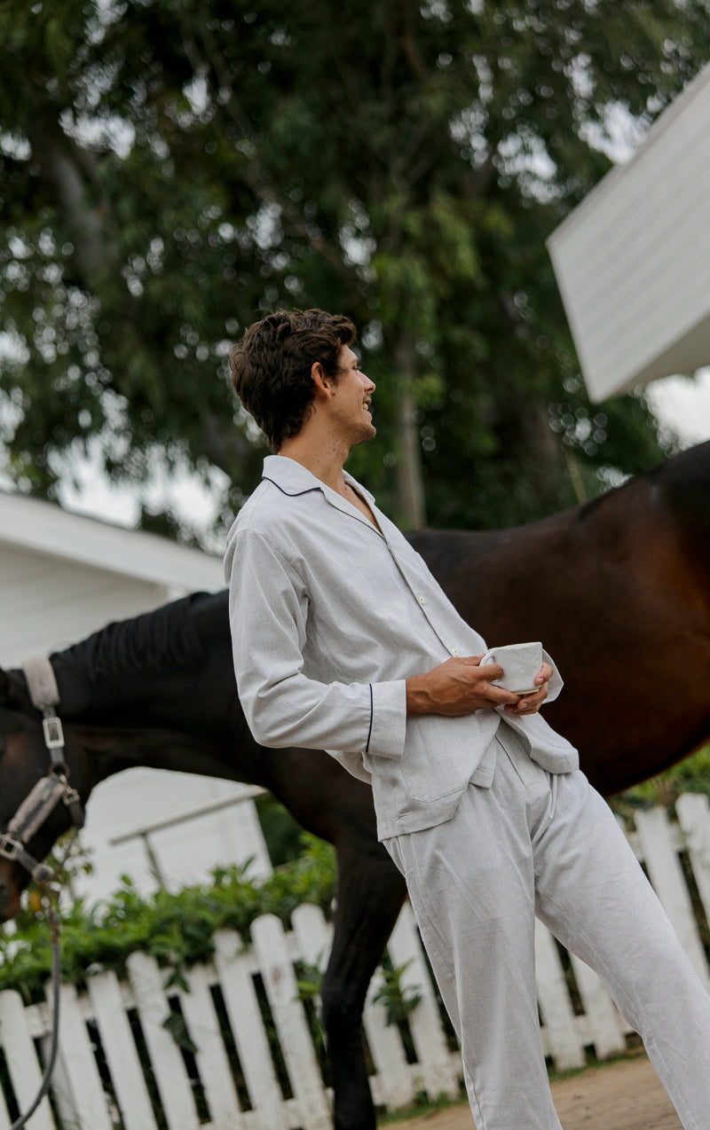 Pyjama Homme Chevrons Vivid Navy Stone