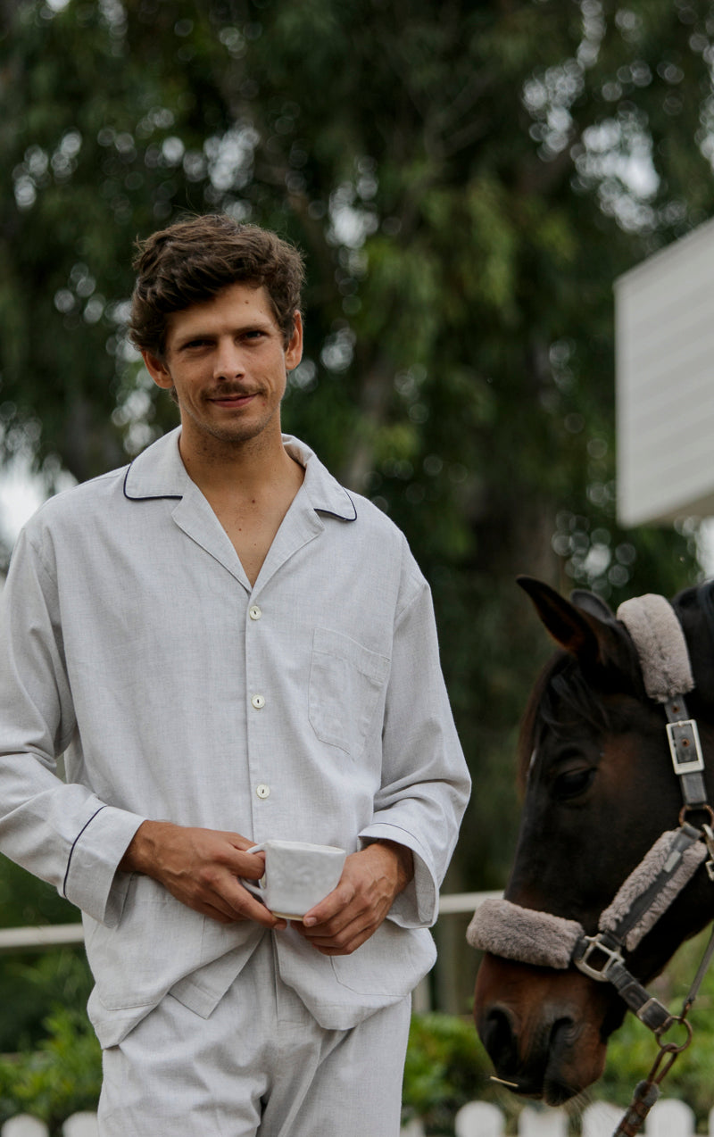 Pyjama Homme Chevrons Vivid Navy Stone