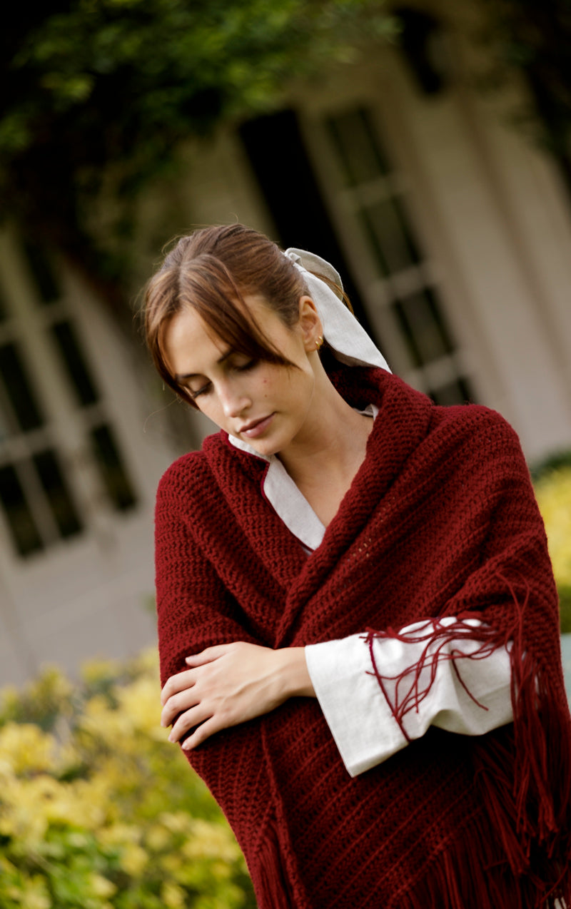 Chal lana merino burdeos