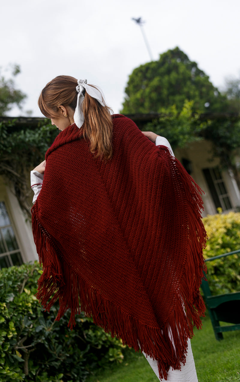 Chal lana merino burdeos