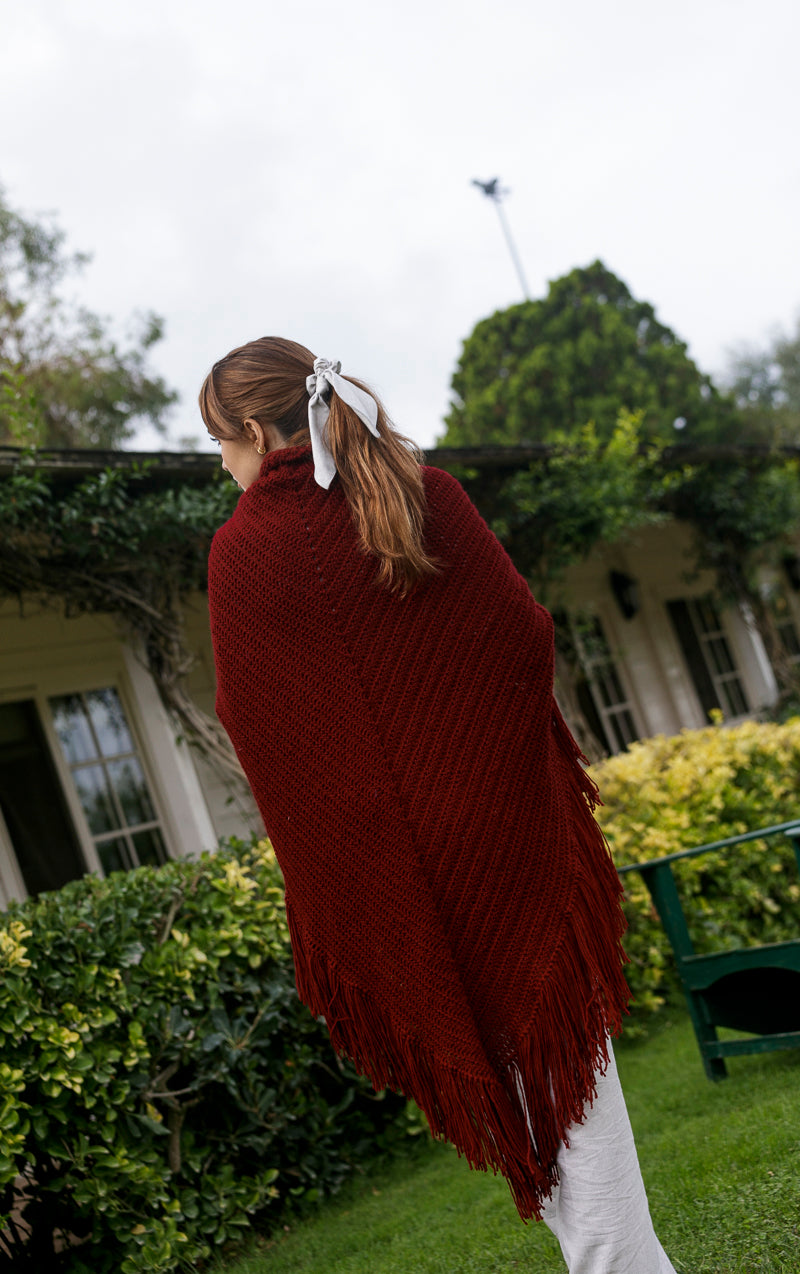 Chal lana merino burdeos