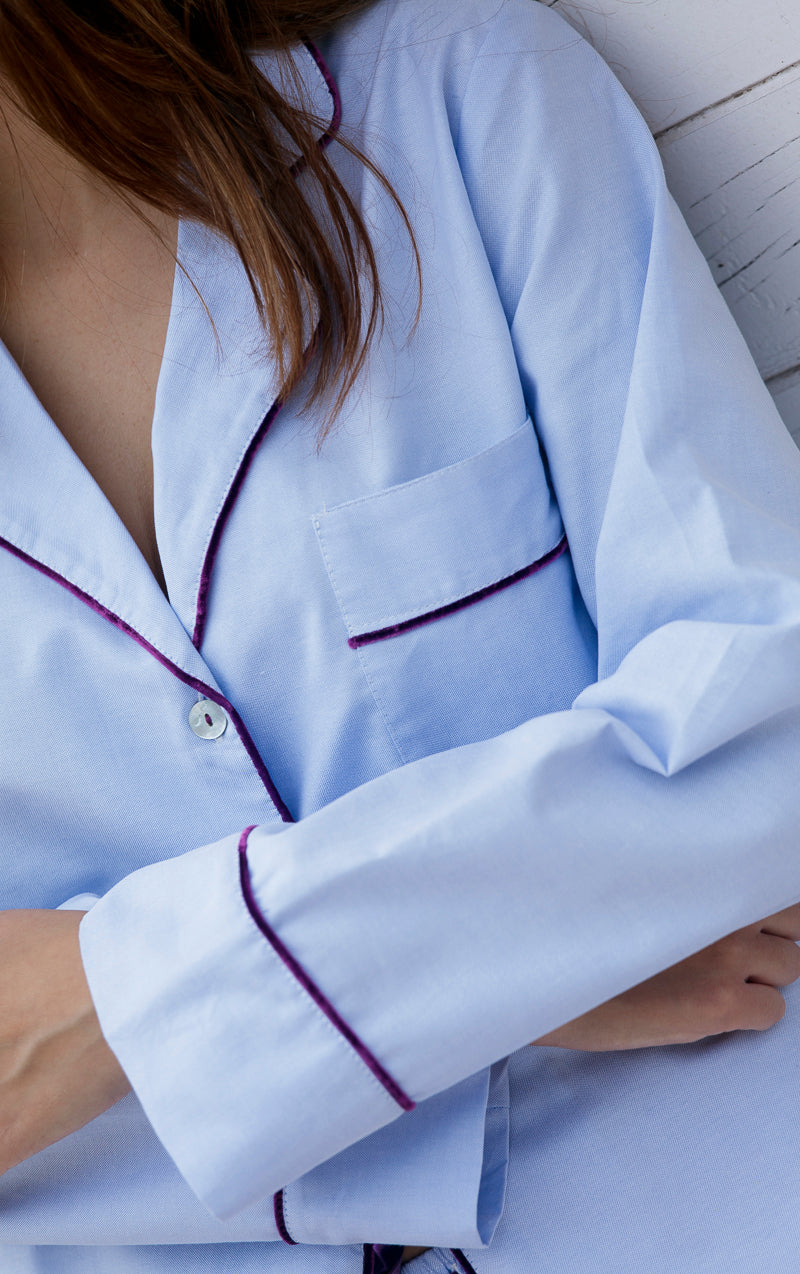 Pijama Mujer Oxford Azul vivo Morado