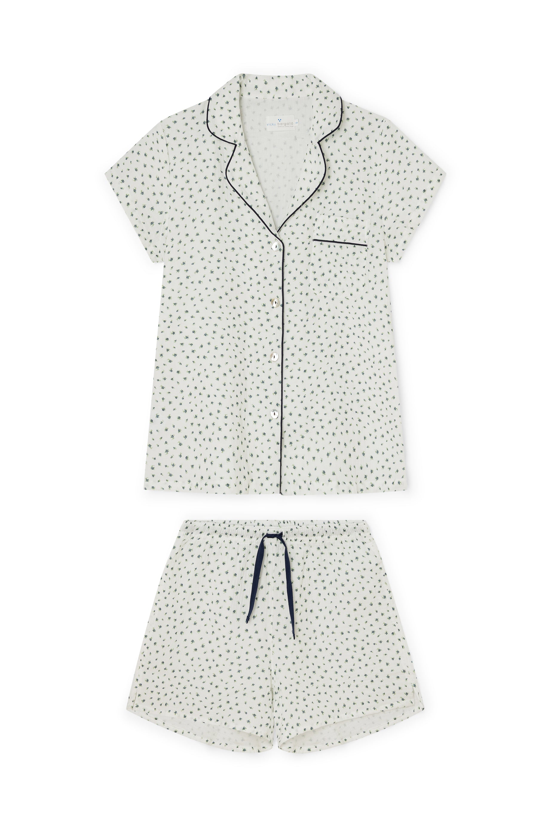 Pijama Corto Bambula Flores Silvestres