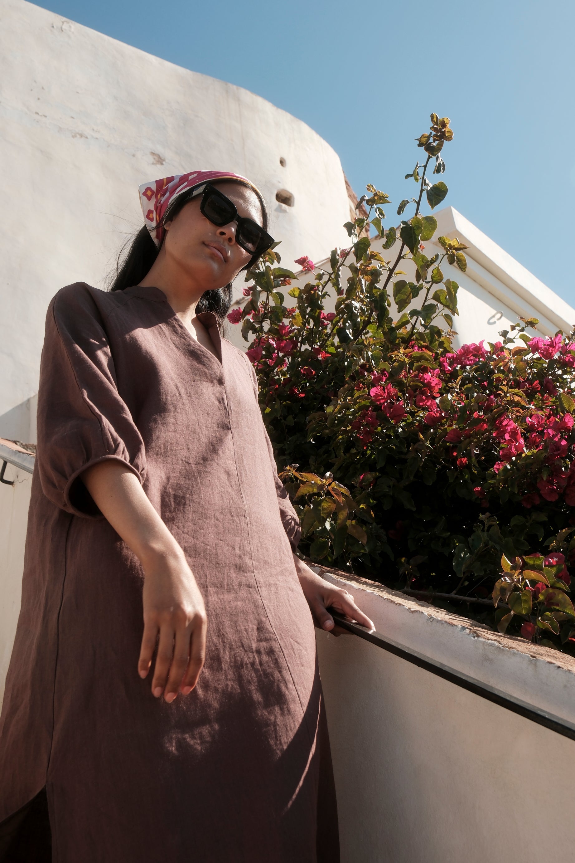 Vestido Lino Dark Brown