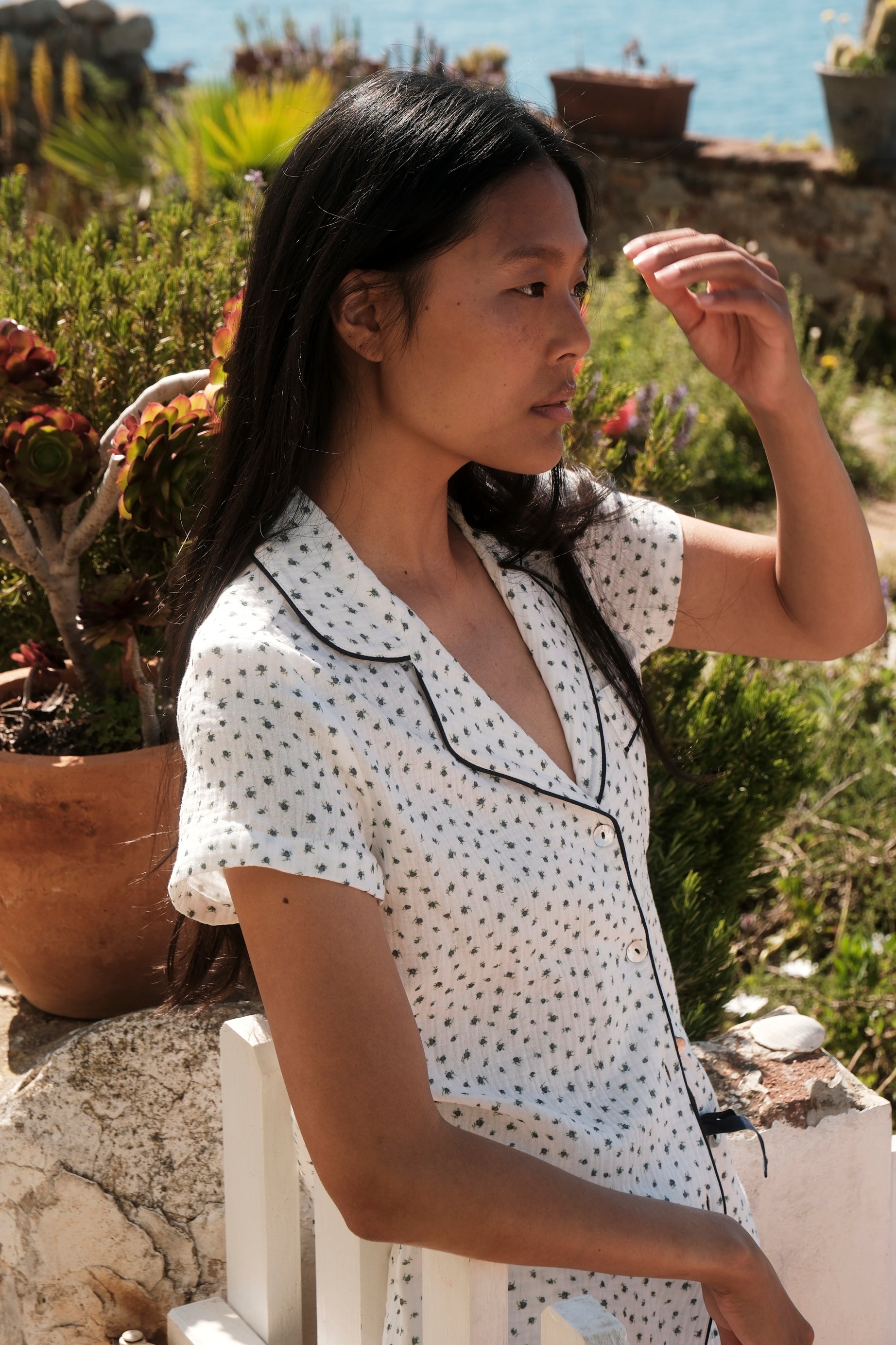 Pijama Corto Bambula Flores Silvestres