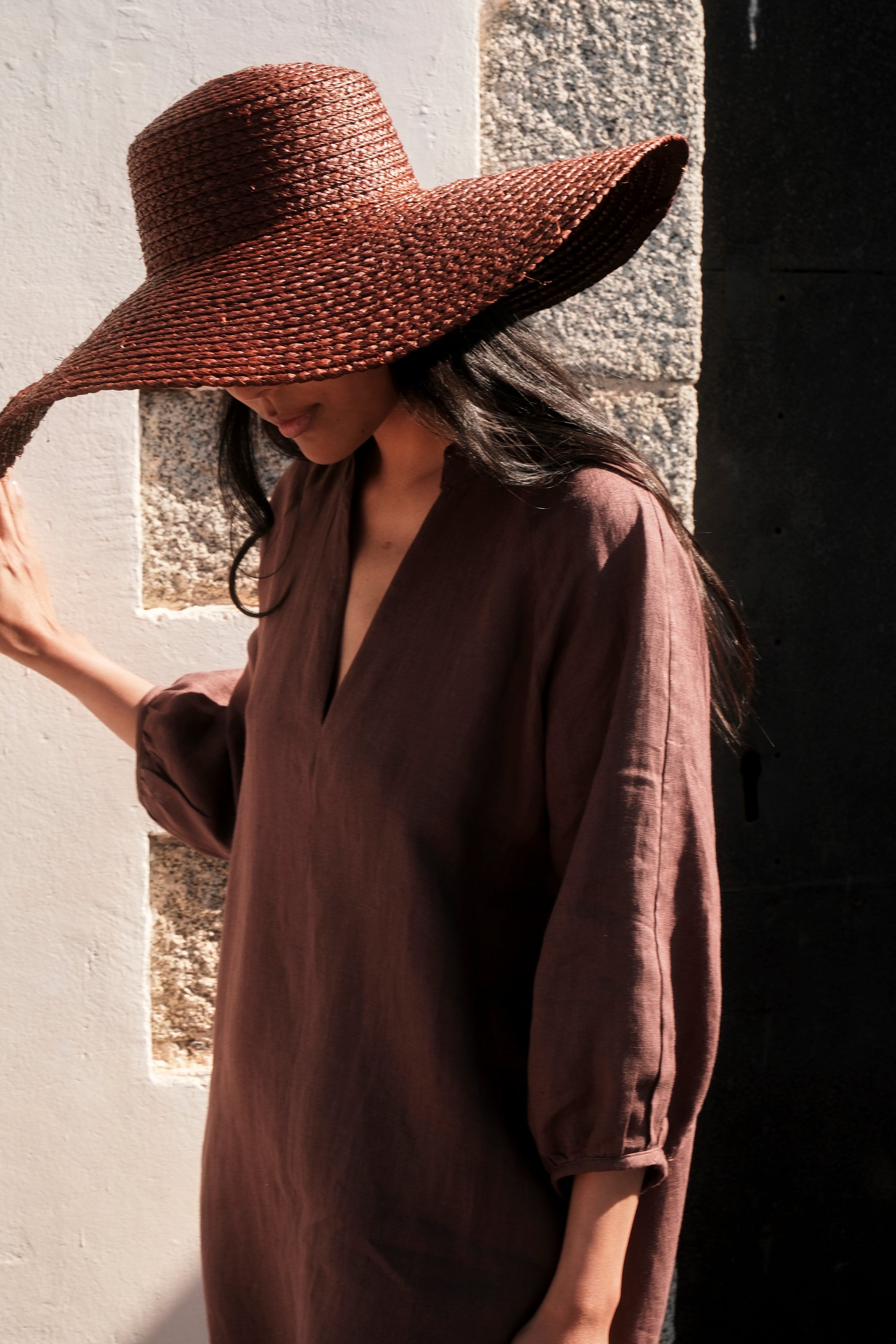 Vestido Lino Dark Brown