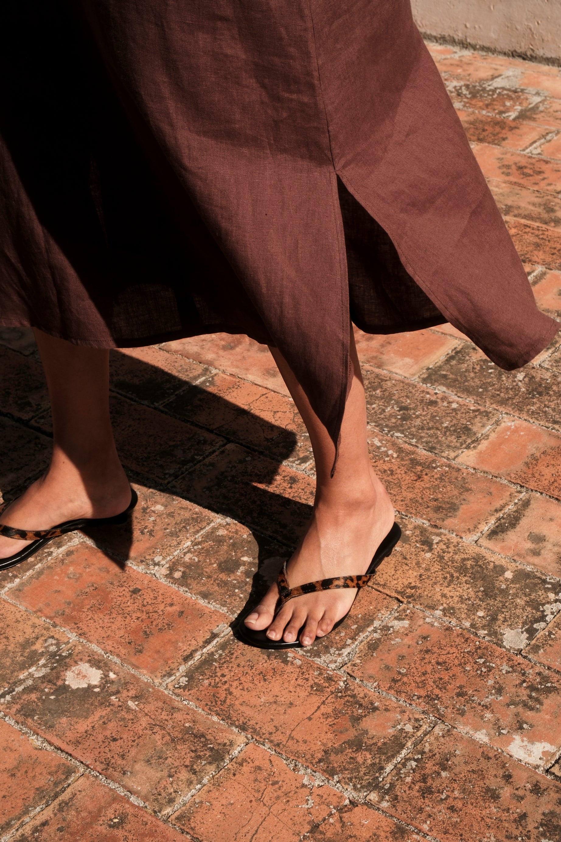 Vestido Lino Dark Brown