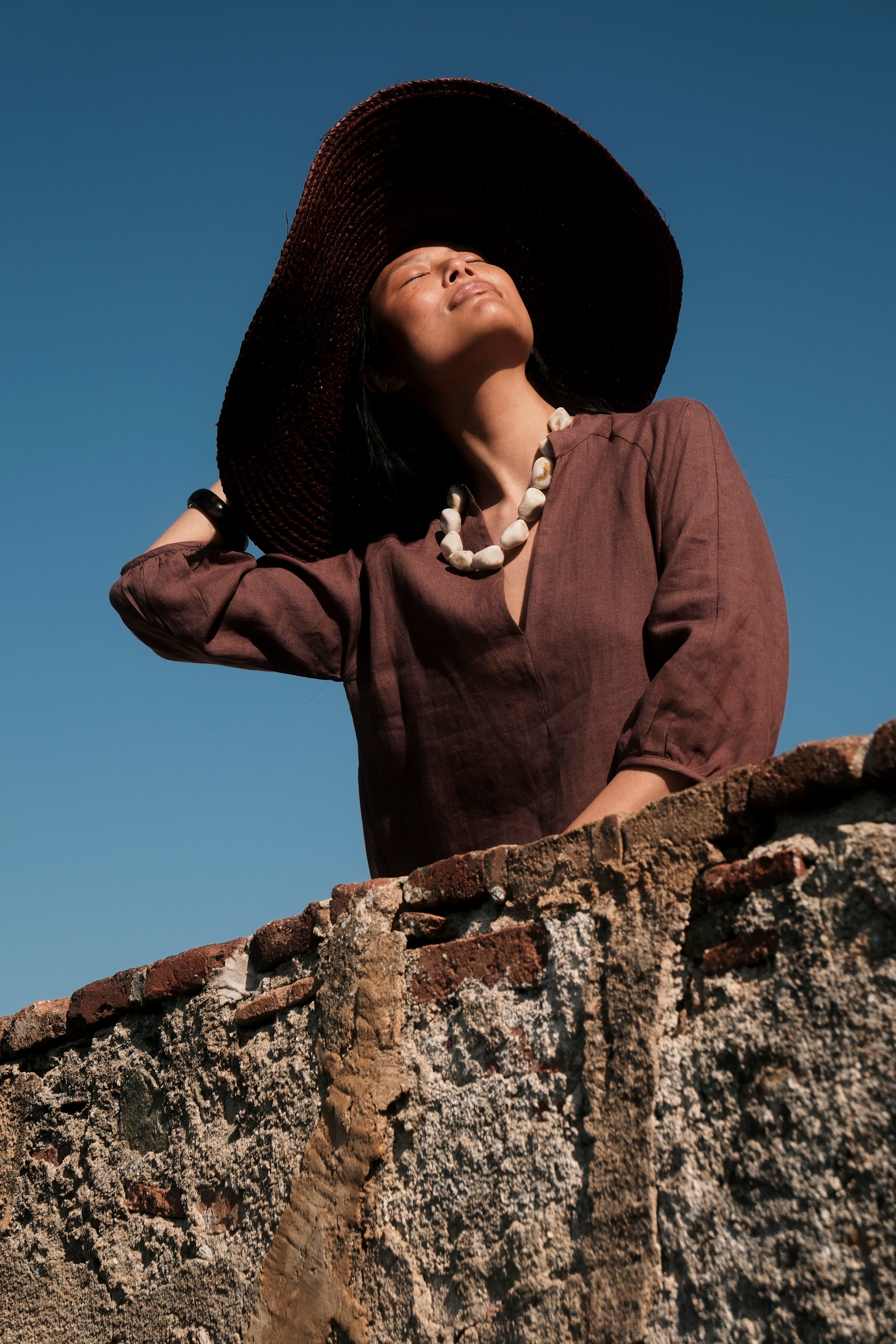 Vestido Lino Dark Brown