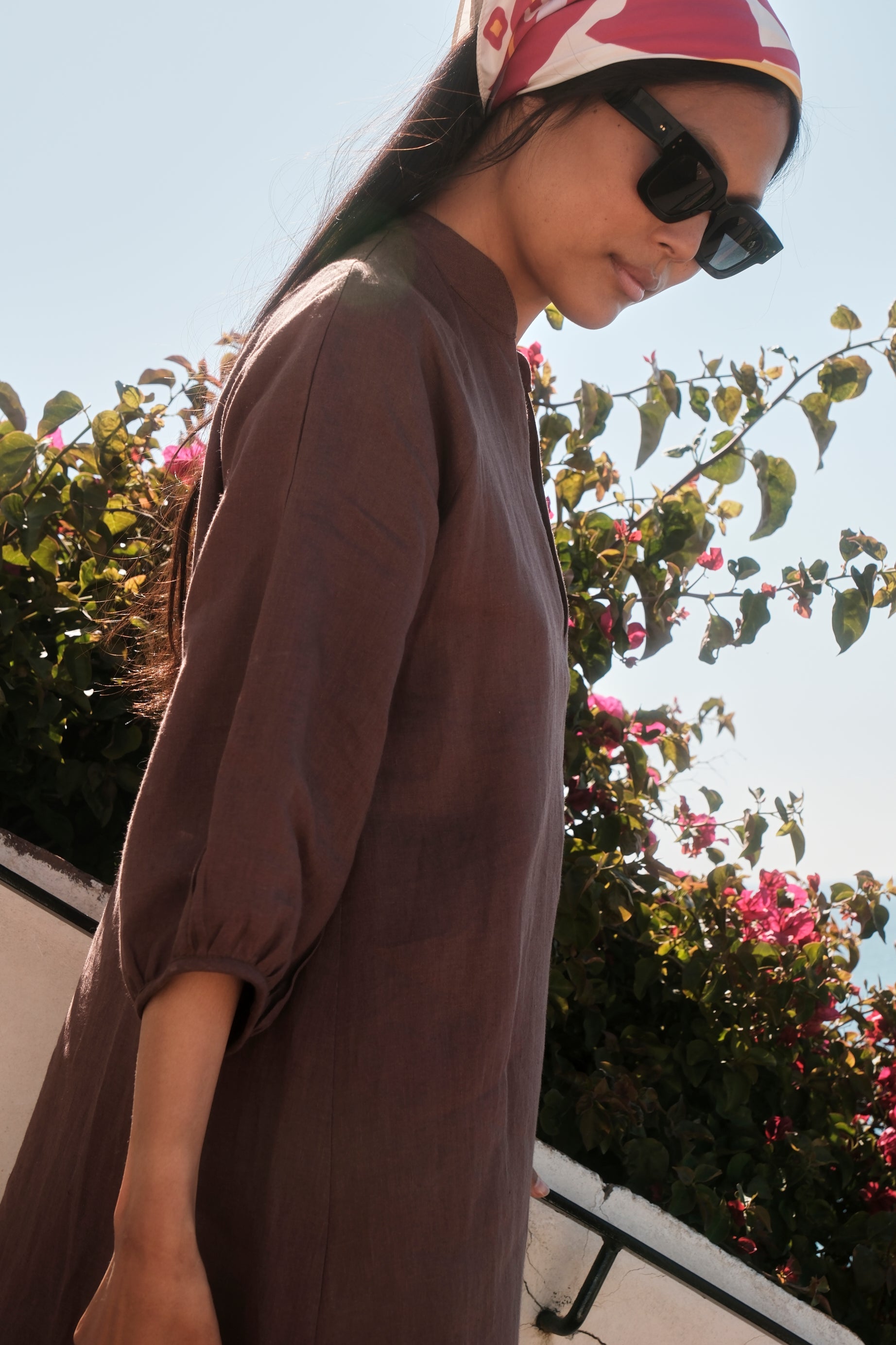 Vestido Lino Dark Brown