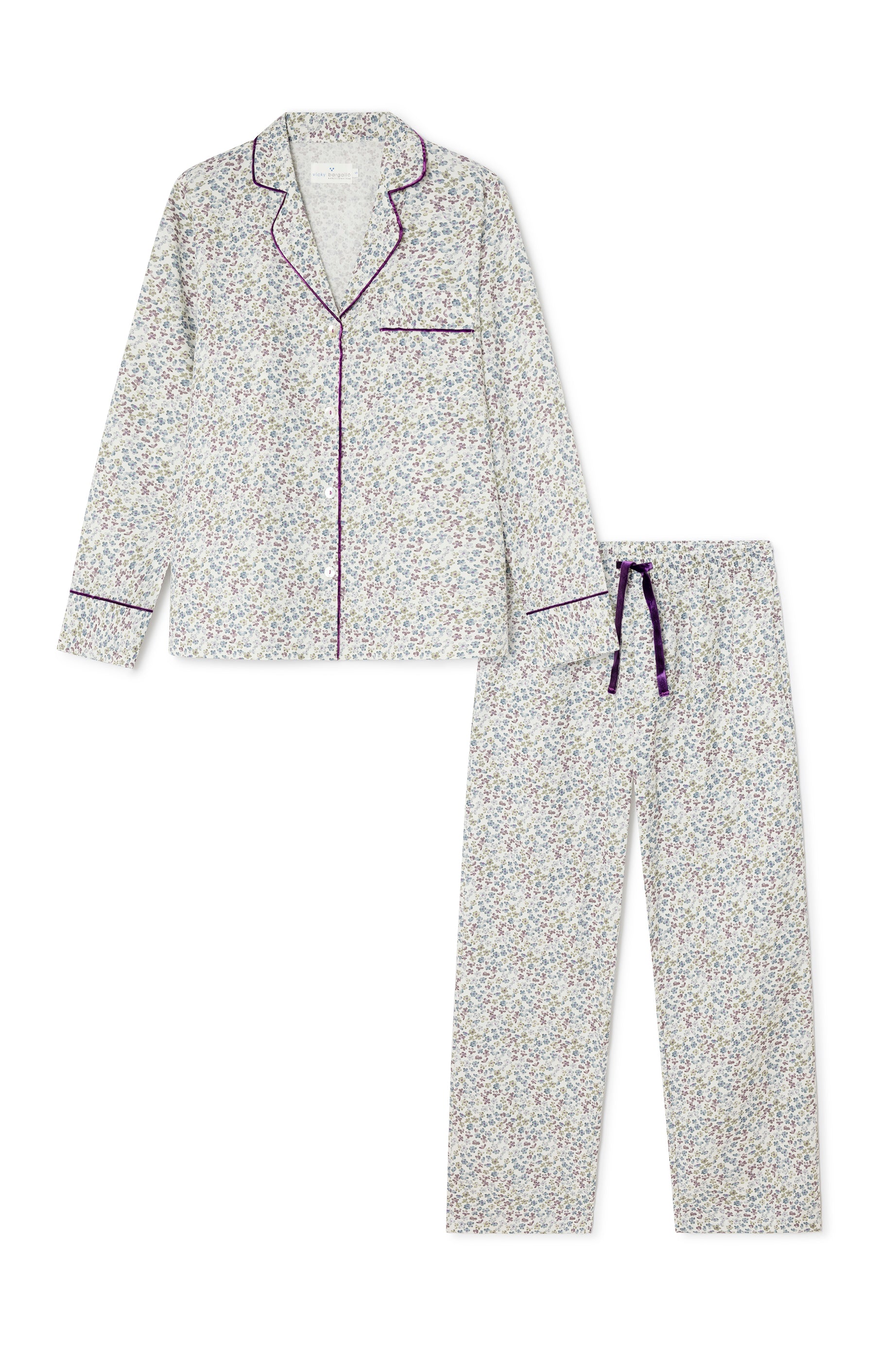 Pijama Mujer Flores moradas