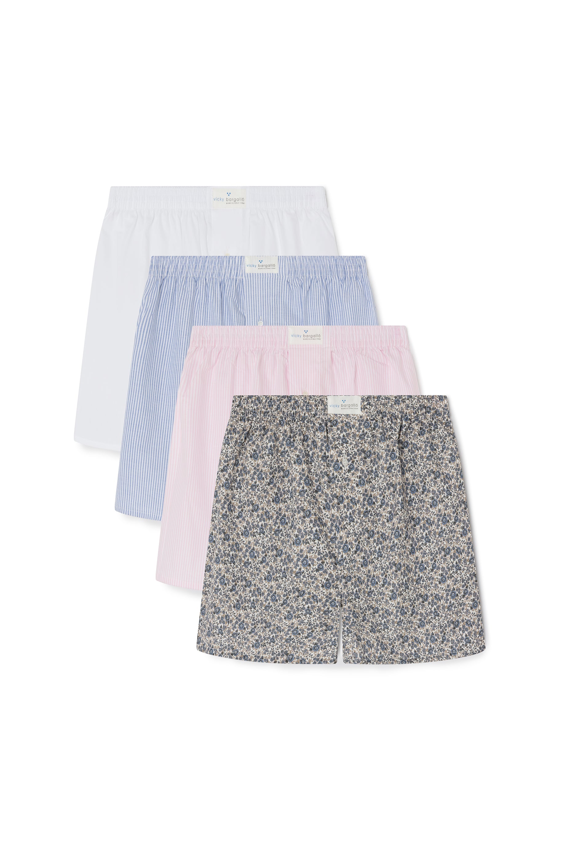 Boxer Blue Flowers Hombre