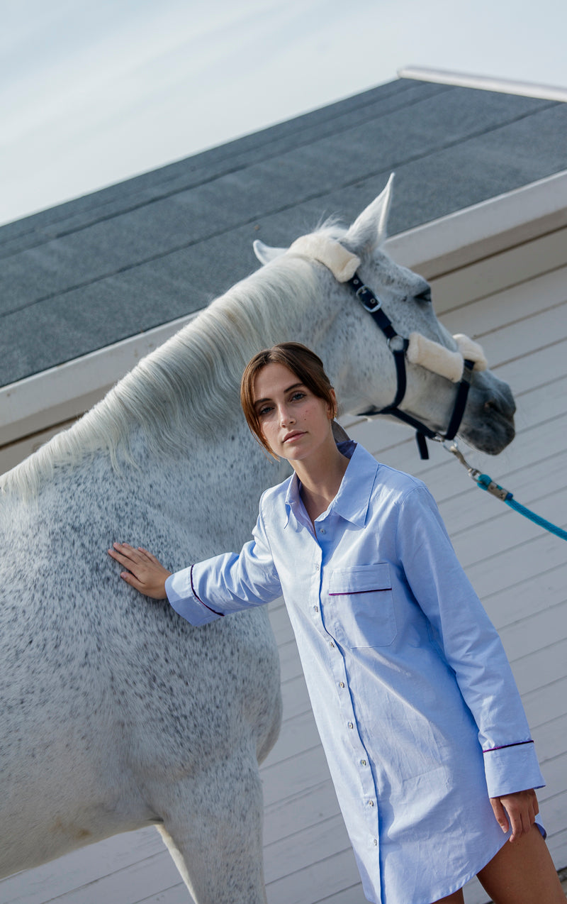 Caraco Oxford bleu violet vif