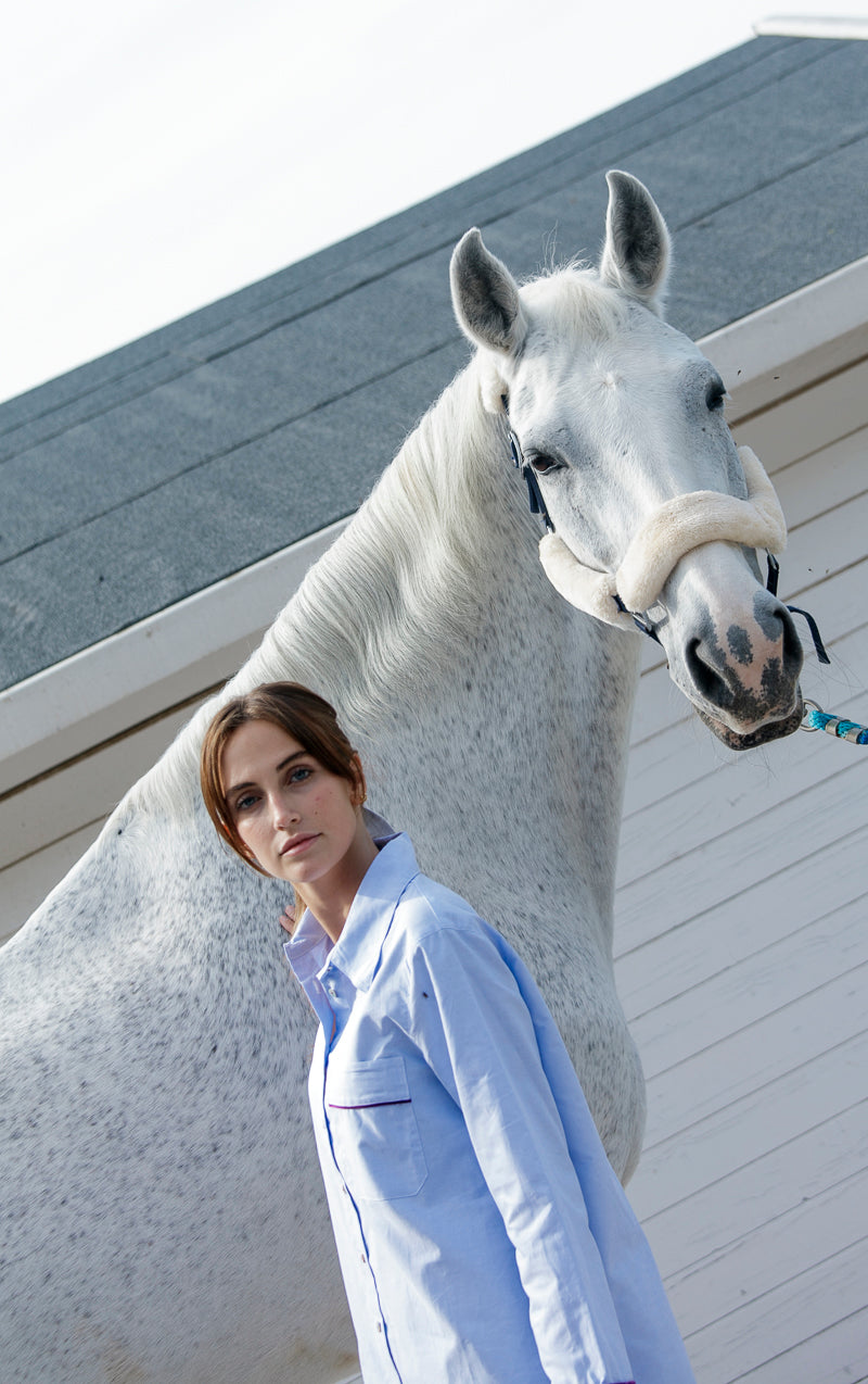 Caraco Oxford bleu violet vif