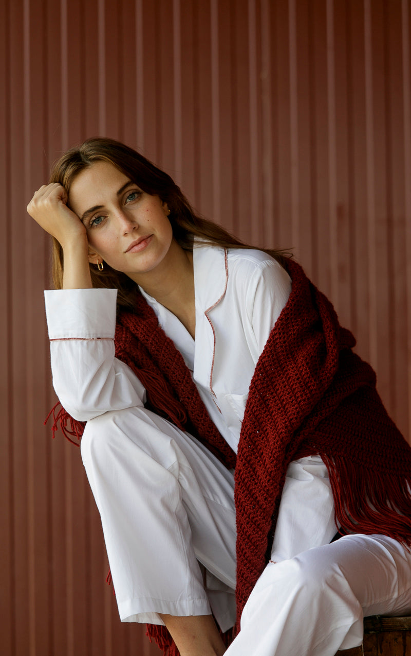 Chal lana merino burdeos