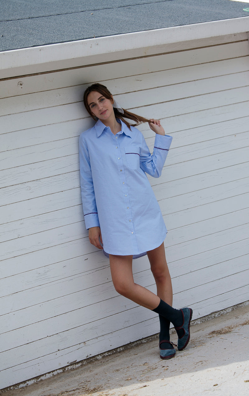 Caraco Oxford bleu violet vif