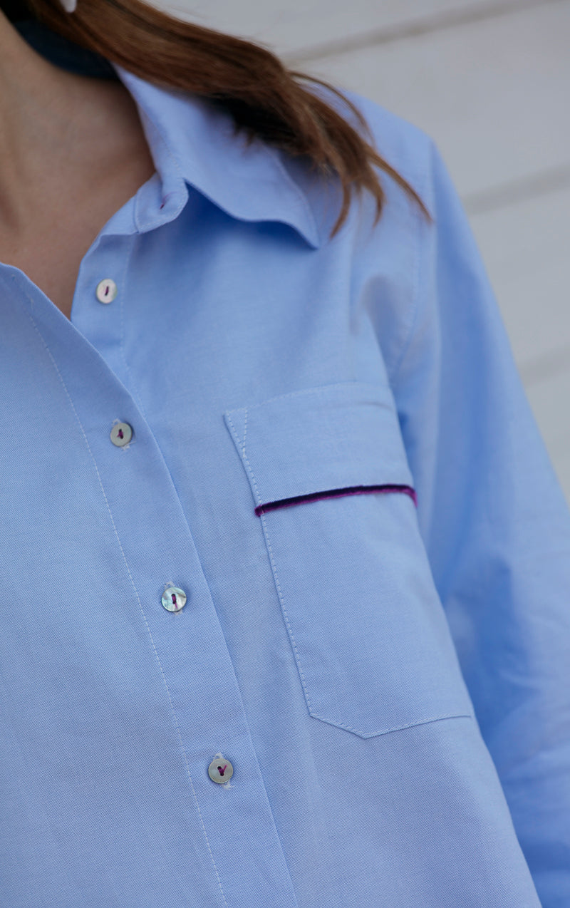 Caraco Oxford bleu violet vif