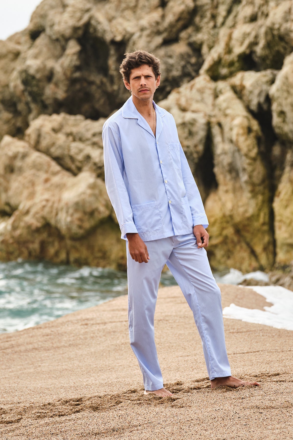 Long Men's Pajamas Thousand Stripes Classic
