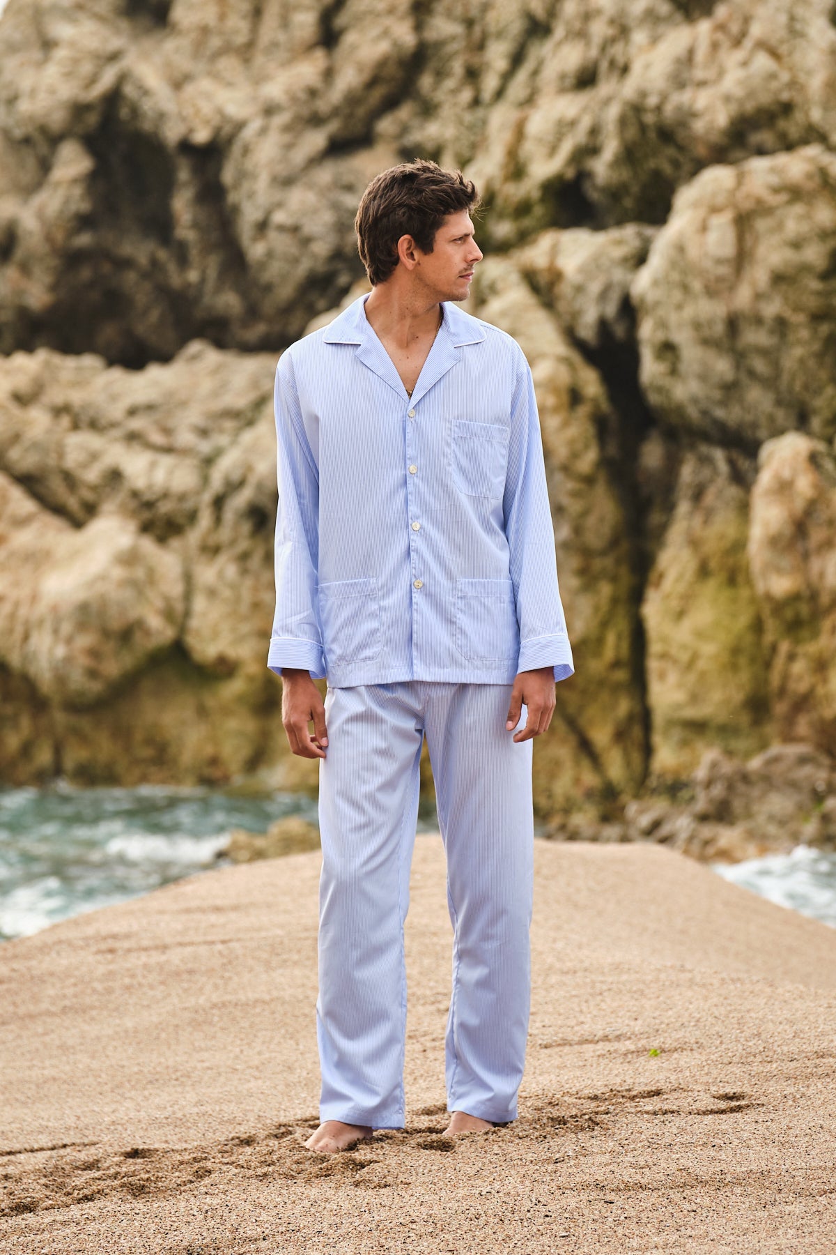 Long Men's Pajamas Thousand Stripes Classic