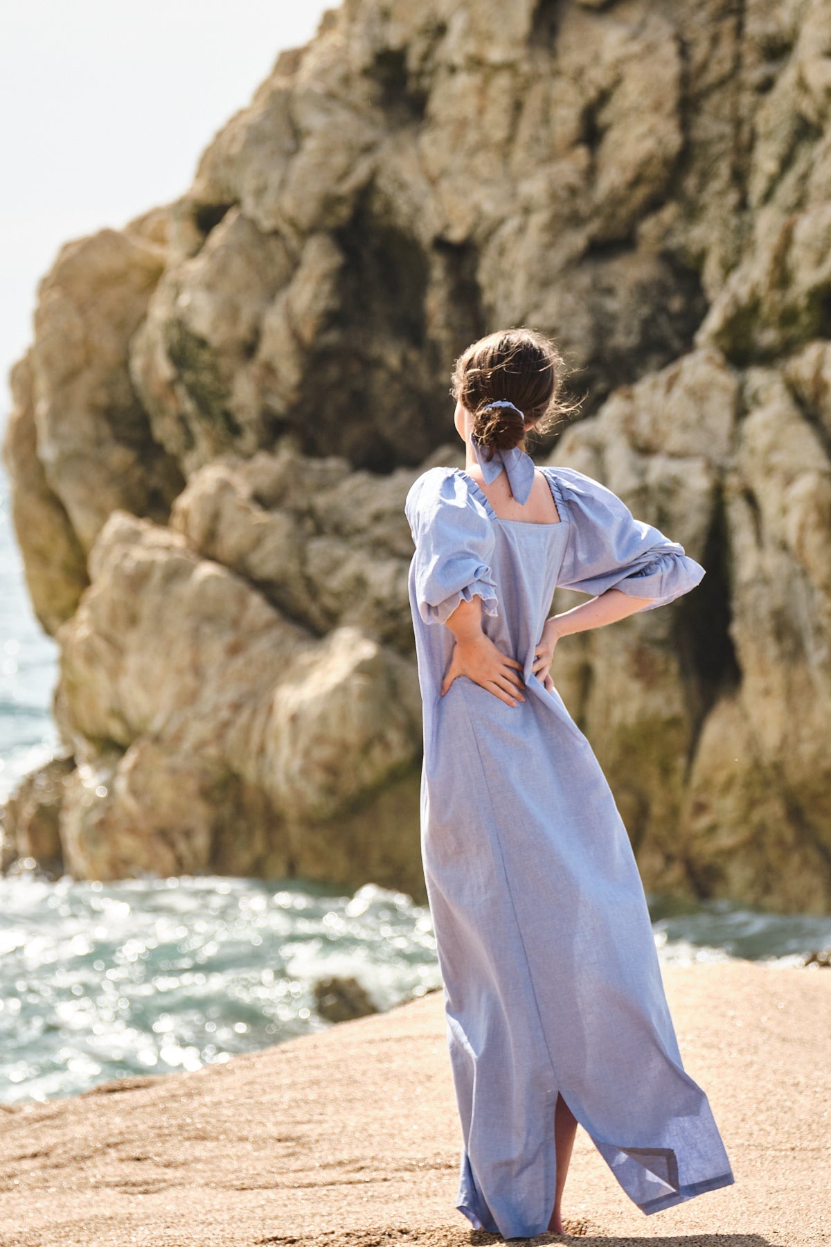 Camisón Manuela pata de gallo azulón