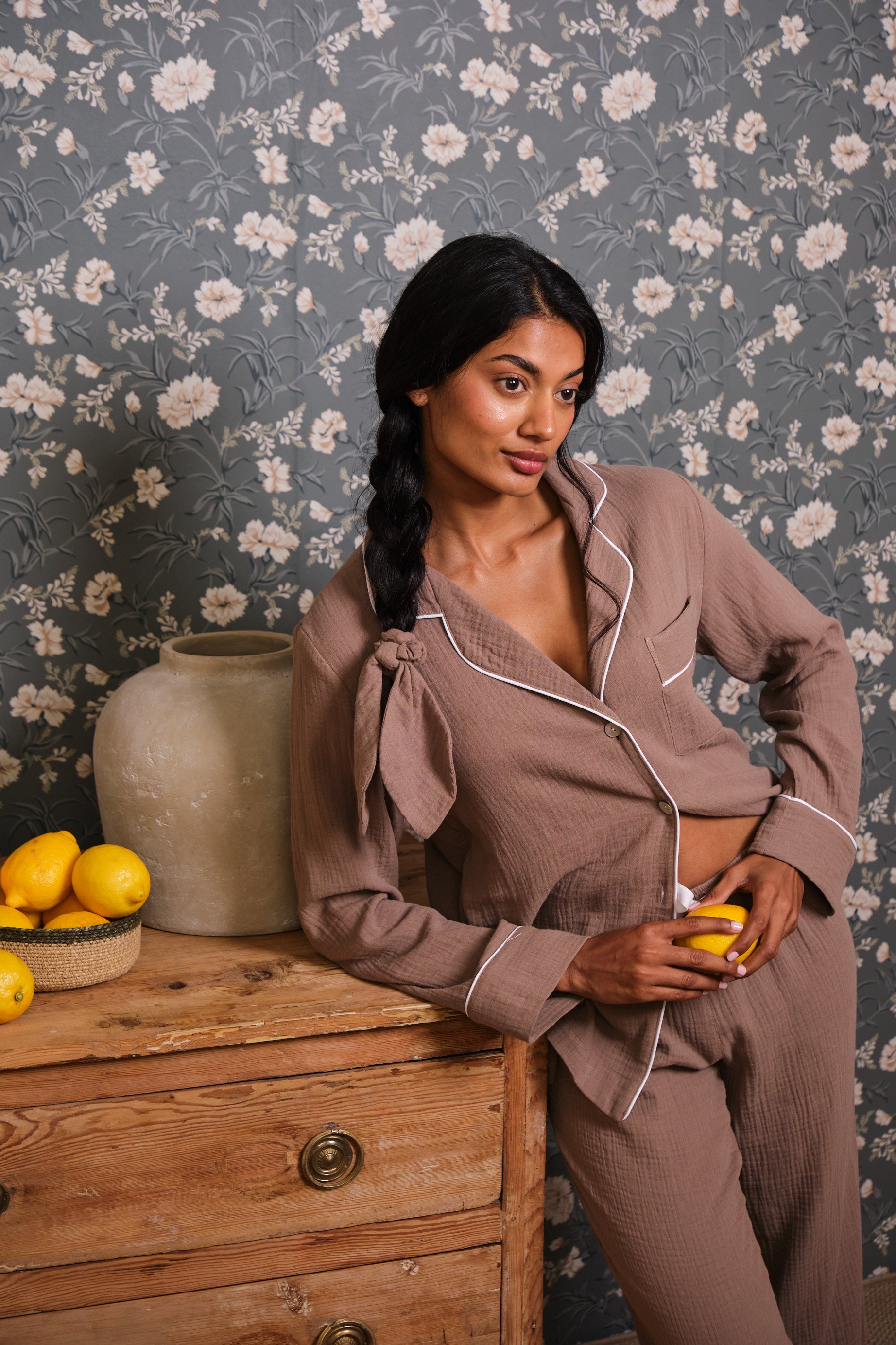 Long Bambula Taupe Pajamas