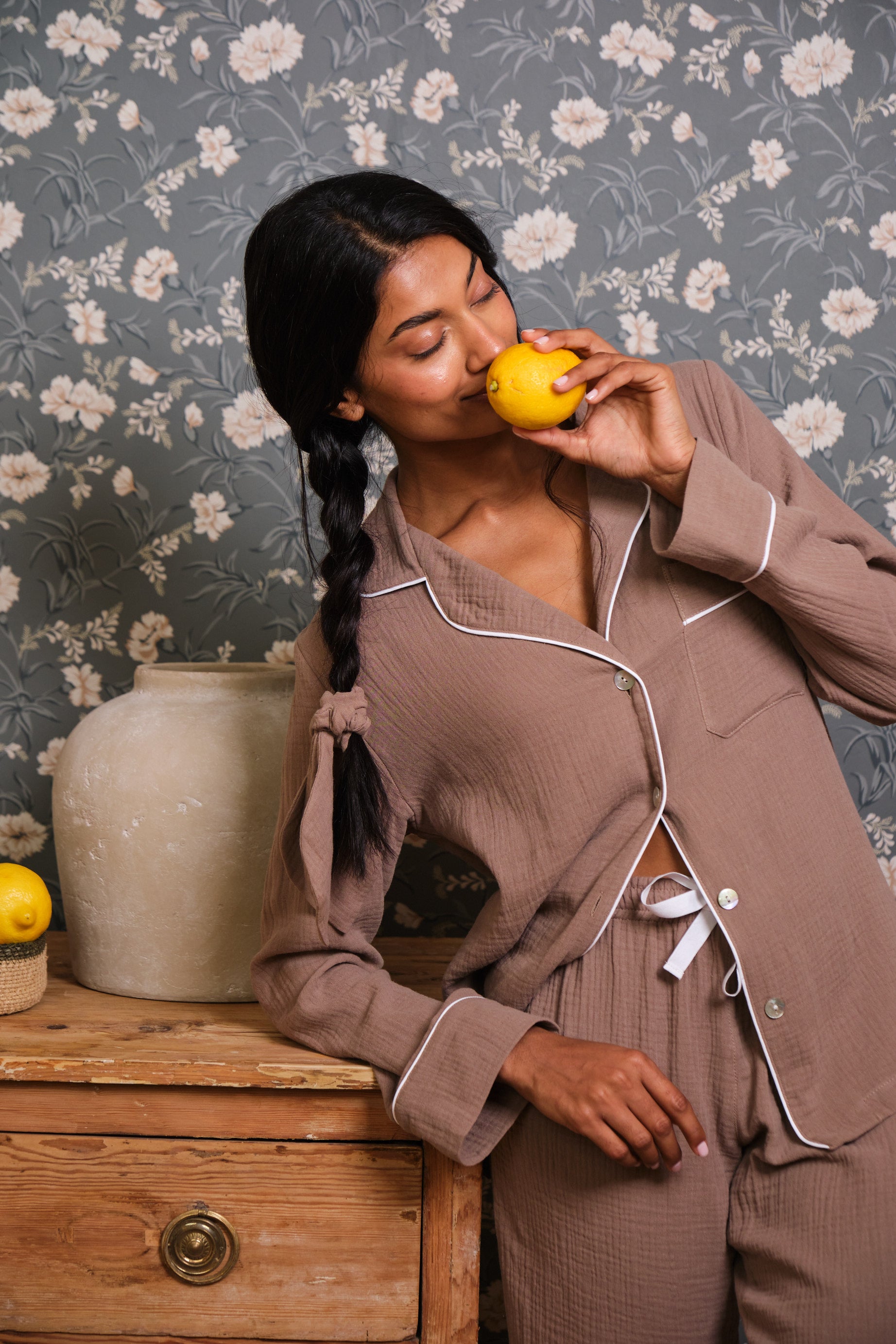 Long Bambula Taupe Pajamas