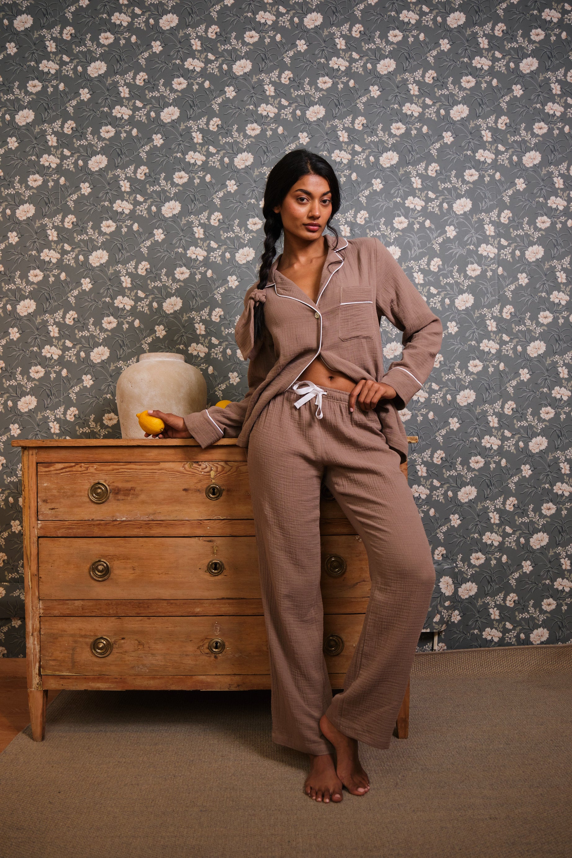 Long Bambula Taupe Pajamas
