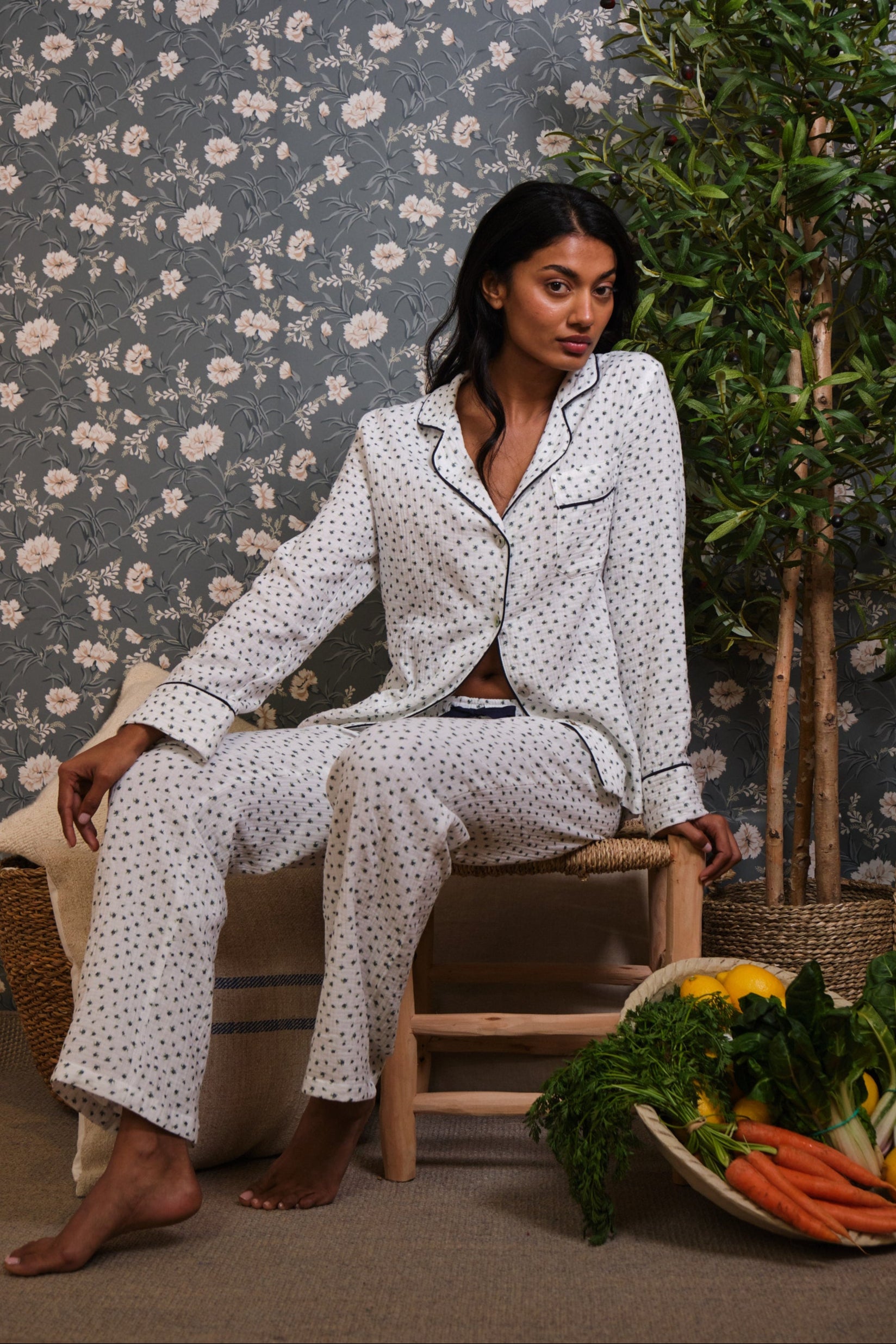 Pijama Largo Bambula Flores Silvestres