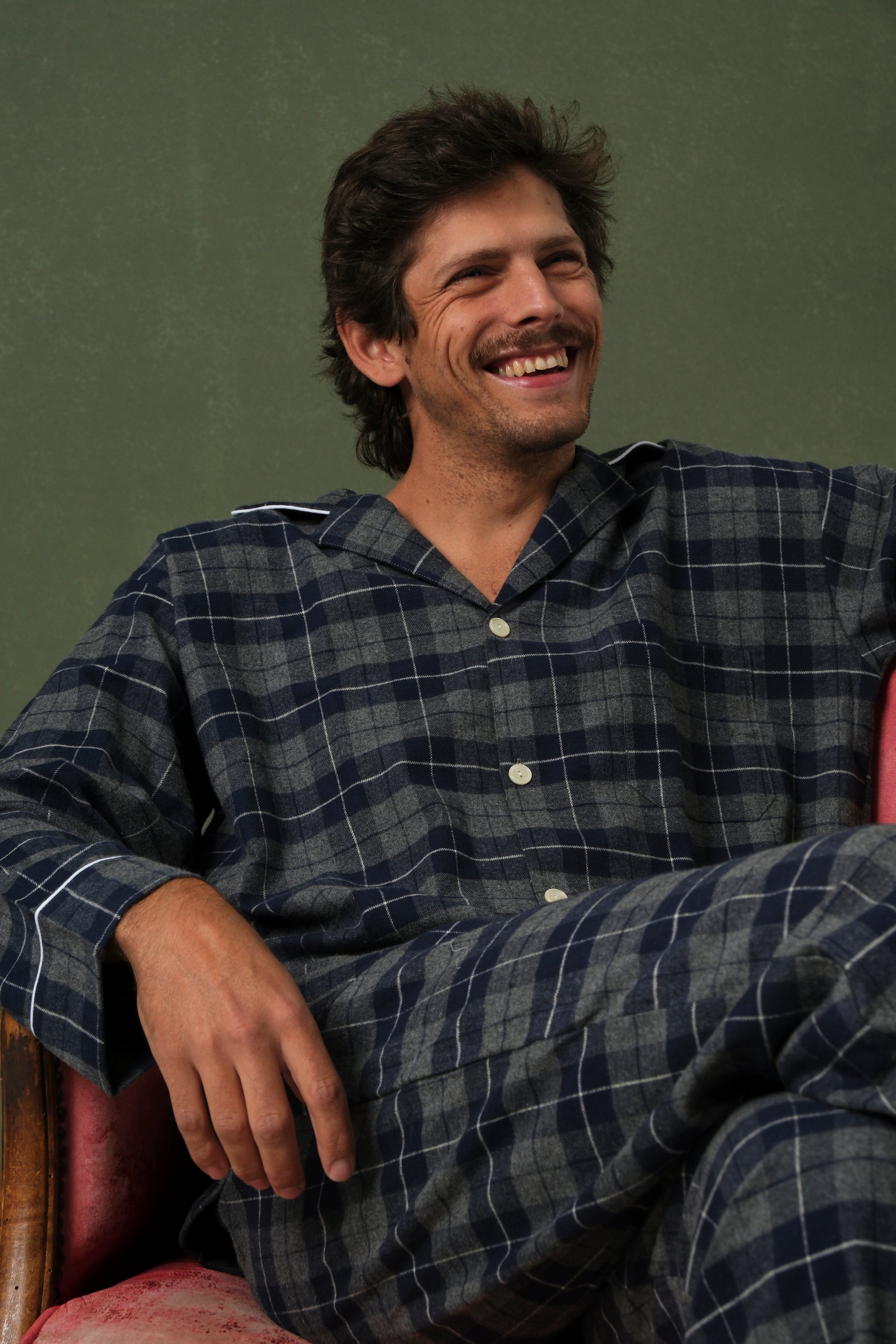 Pijama Hombre Cuadro Escocés Navy