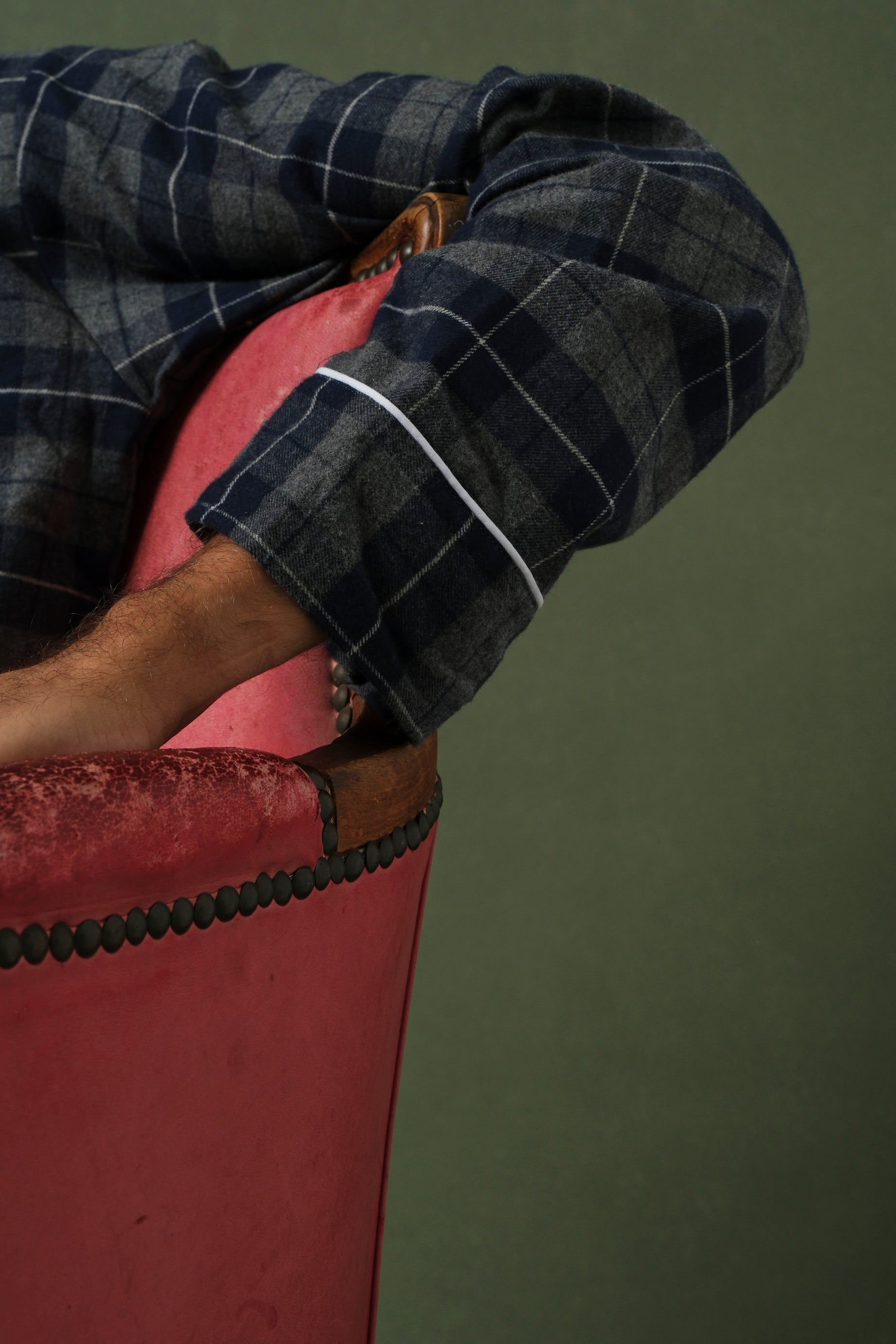 Pijama Hombre Cuadro Escocés Navy