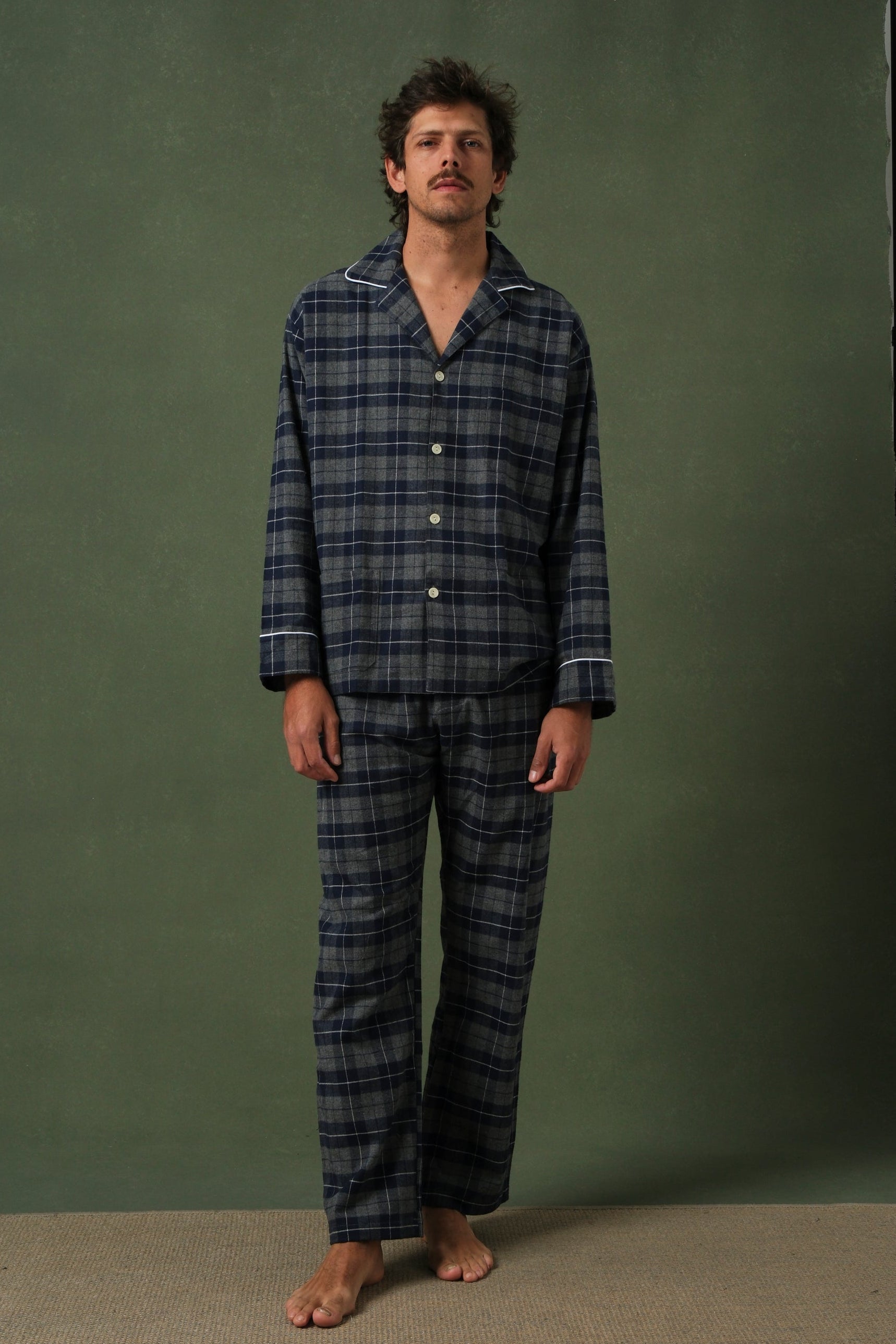 Pijama Hombre Cuadro Escocés Navy