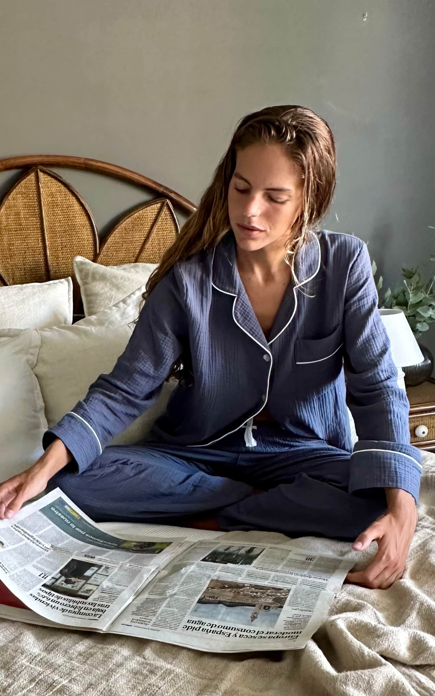 Bambula Women's Long Pajamas Anthracite Gray