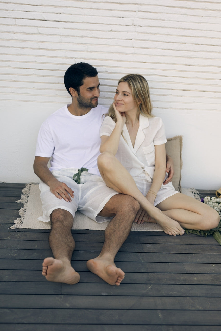 Bermuda Hombre Linen Natural