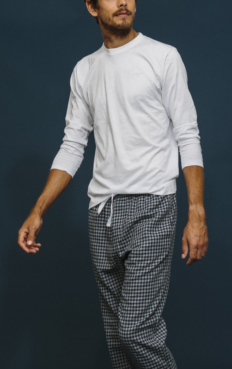 Men's Pants - Navy and gray check