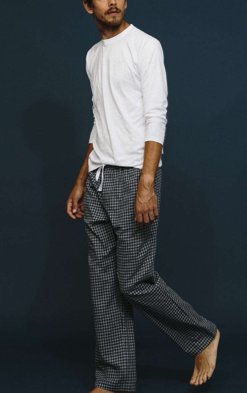 Men's Pants - Navy and gray check