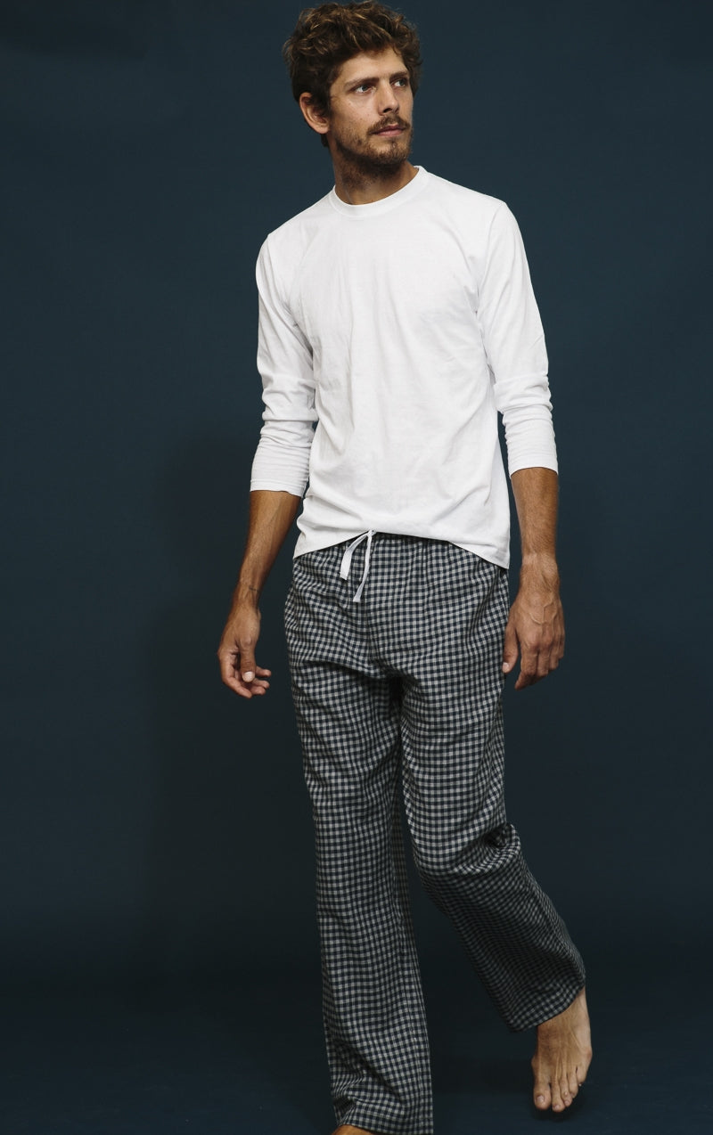 Men's Pants - Navy and gray check
