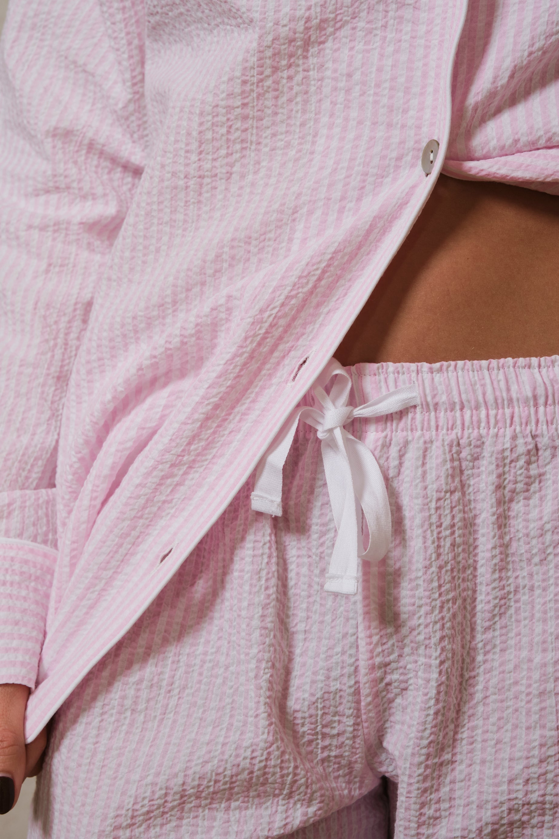 Pijamas de algodón ligero en tonos suaves – colección La Luz en Calma de Vicky Bargalló