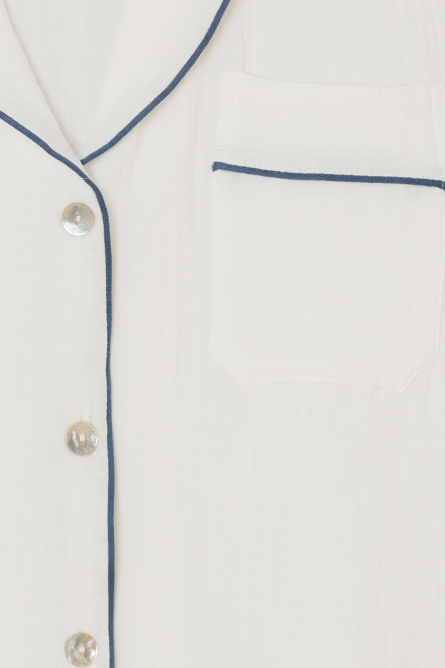 Pijama Corto Bambula Blanco vivo azul índigo