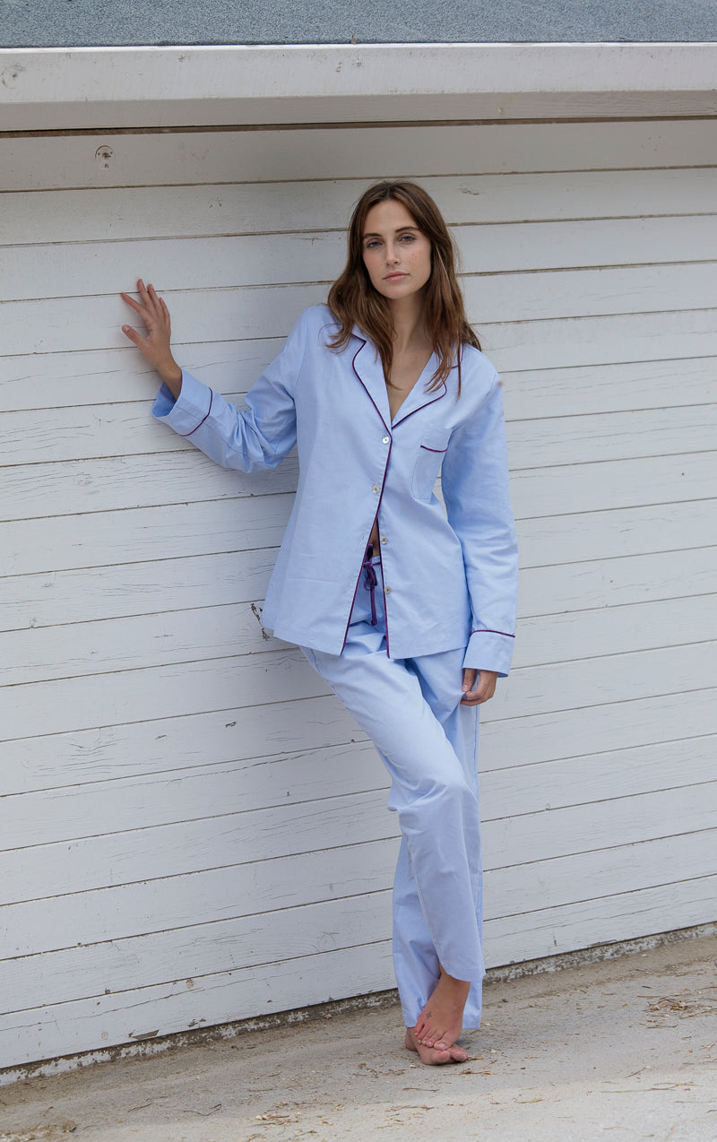 Pyjama Femme Oxford Bleu Vif Violet