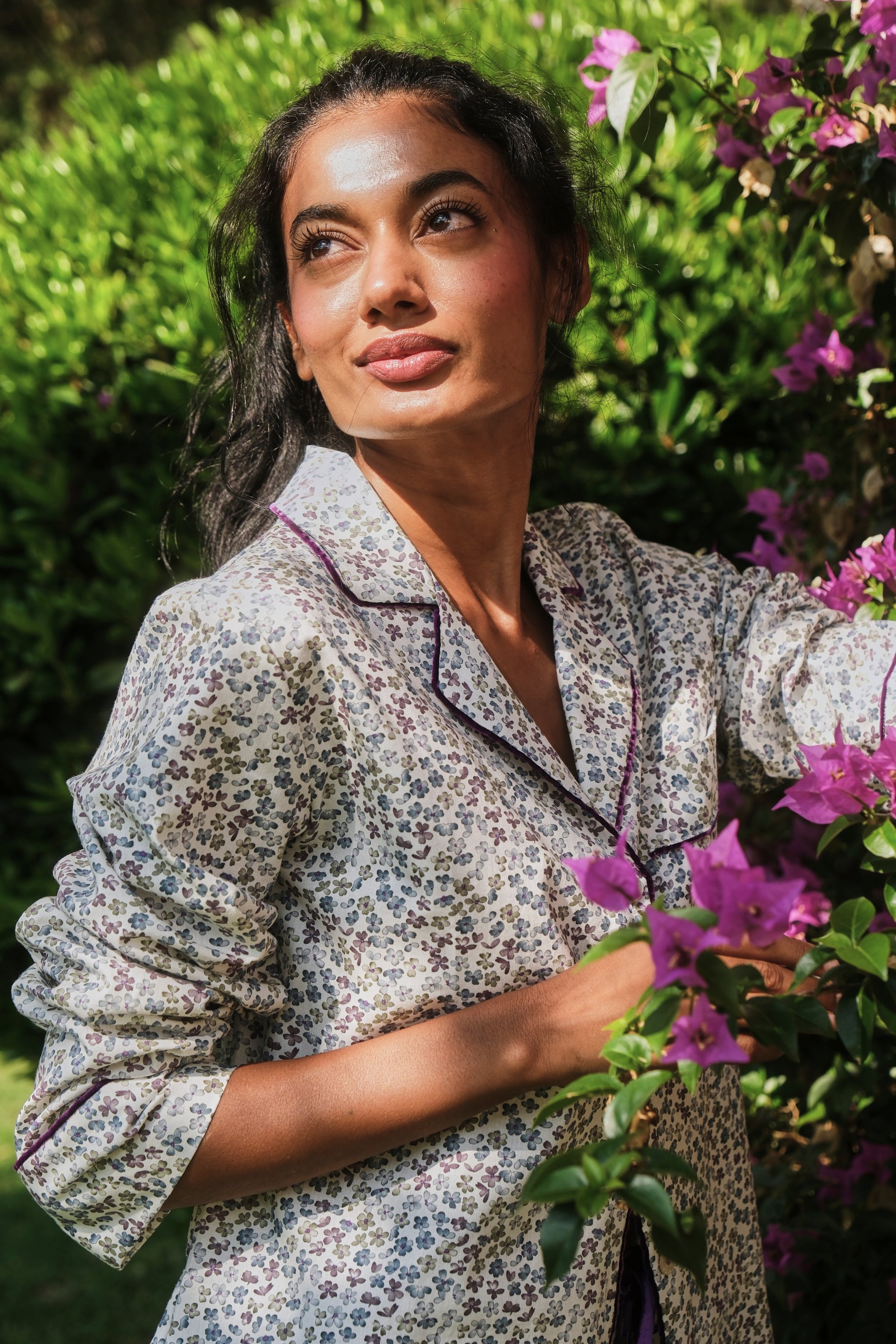Pijama Mujer Flores moradas