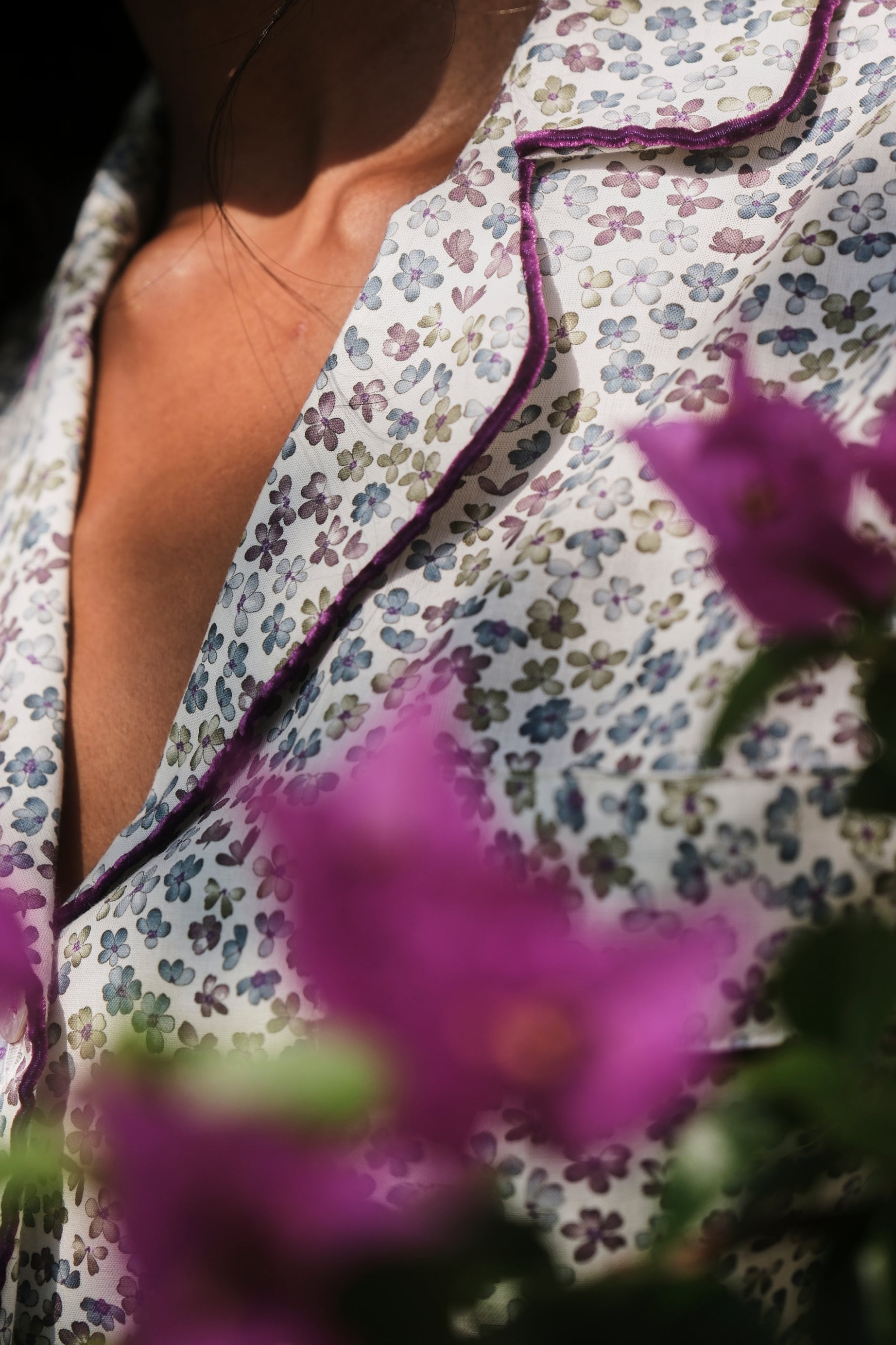 Pijama Mujer Flores moradas