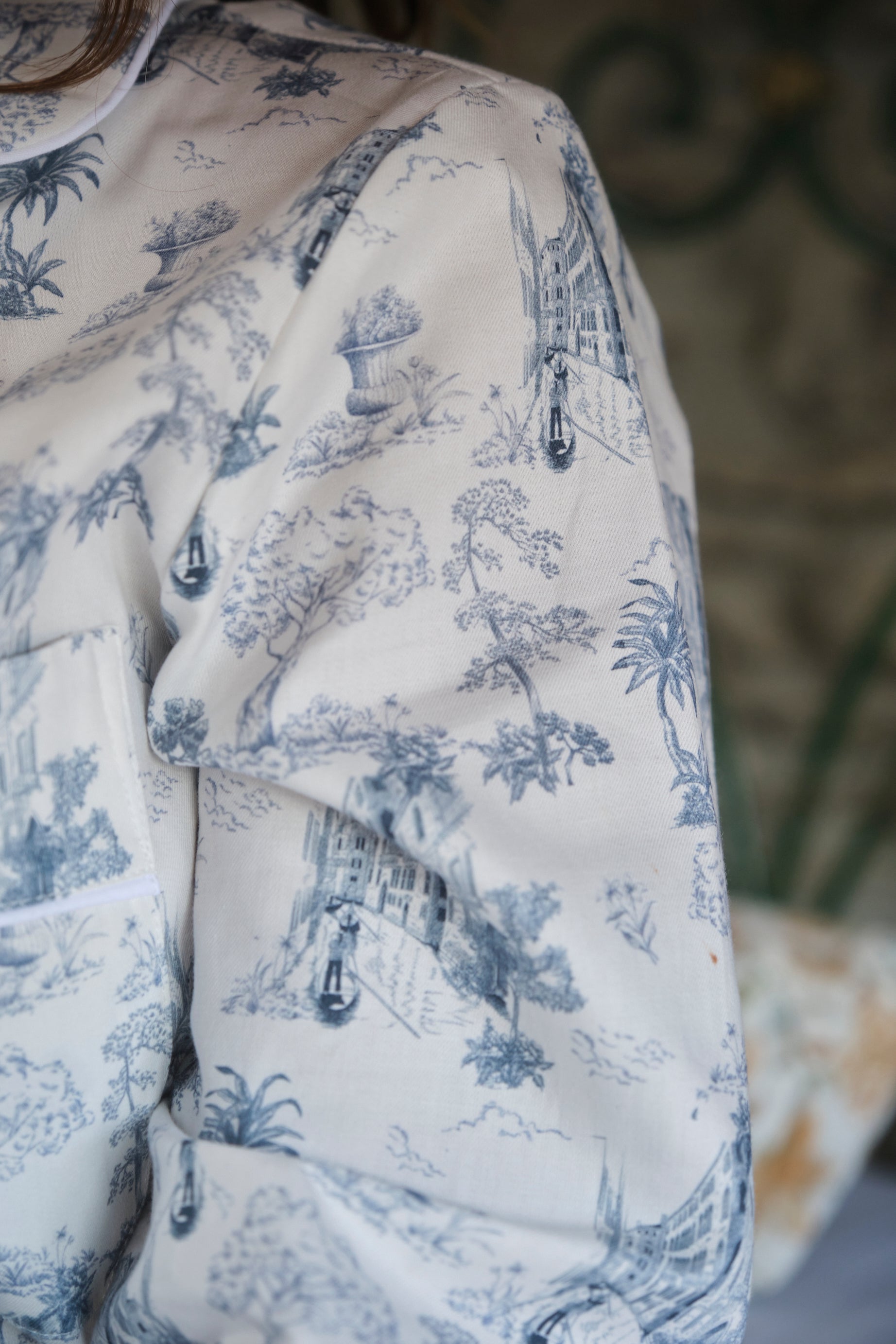 Women's Toile de Jouy Blue Pajamas