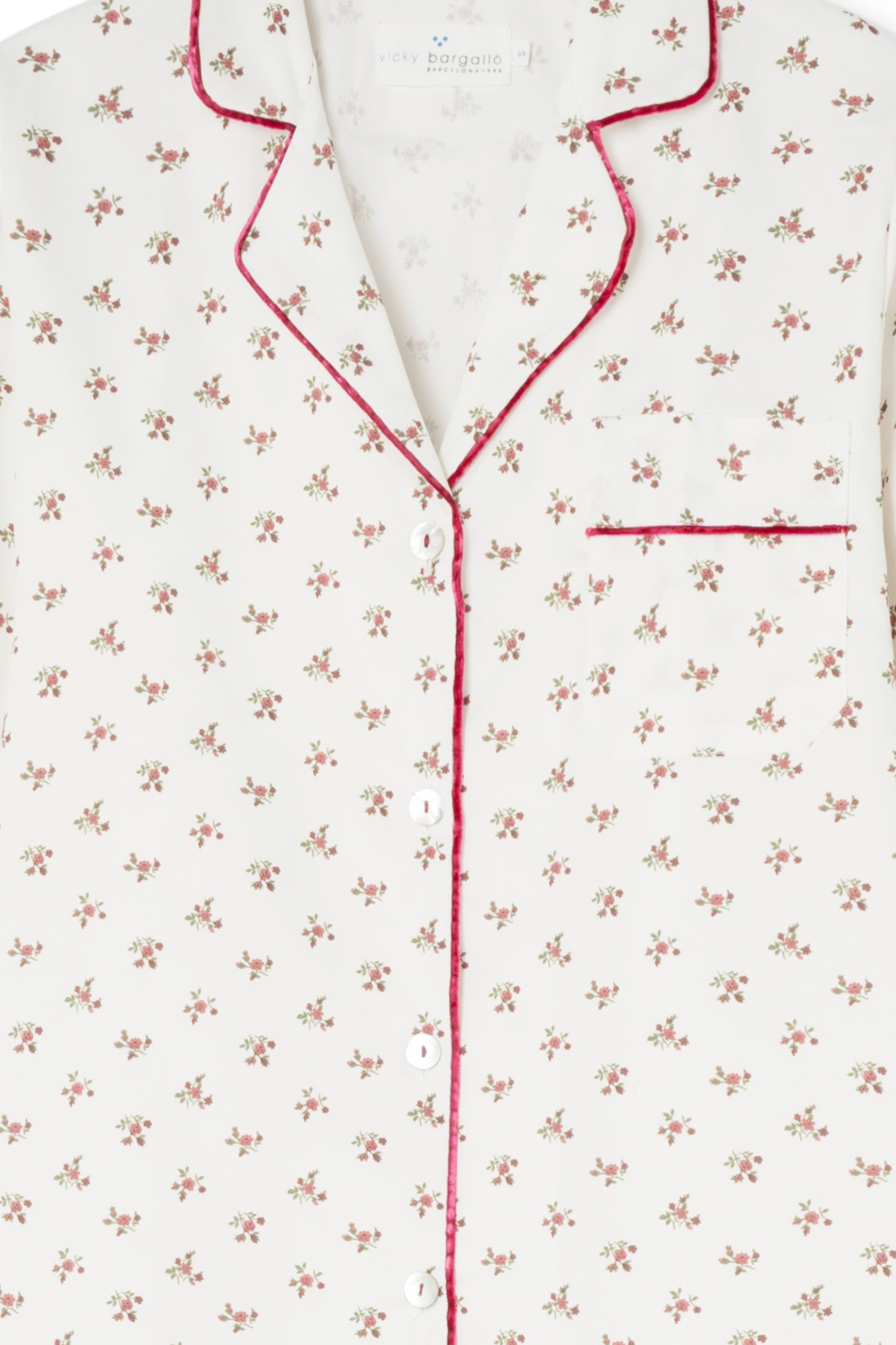 Women's Burgundy Flowers Pajamas