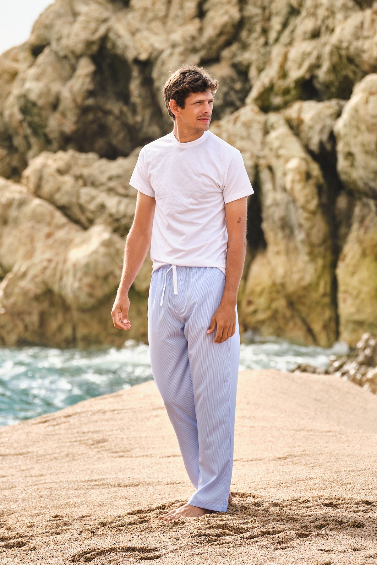 Pantalon Long Homme à Mille Rayures Classique 