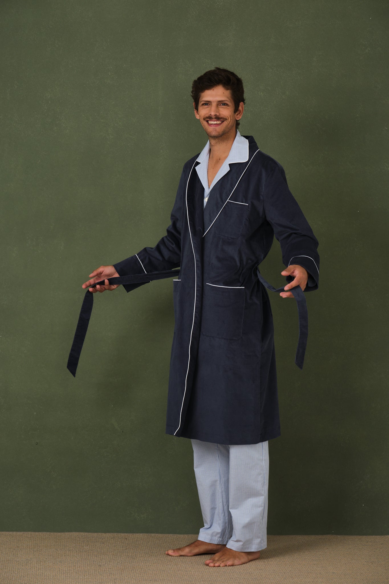 Robe de Chambre Homme Bleu Indigo