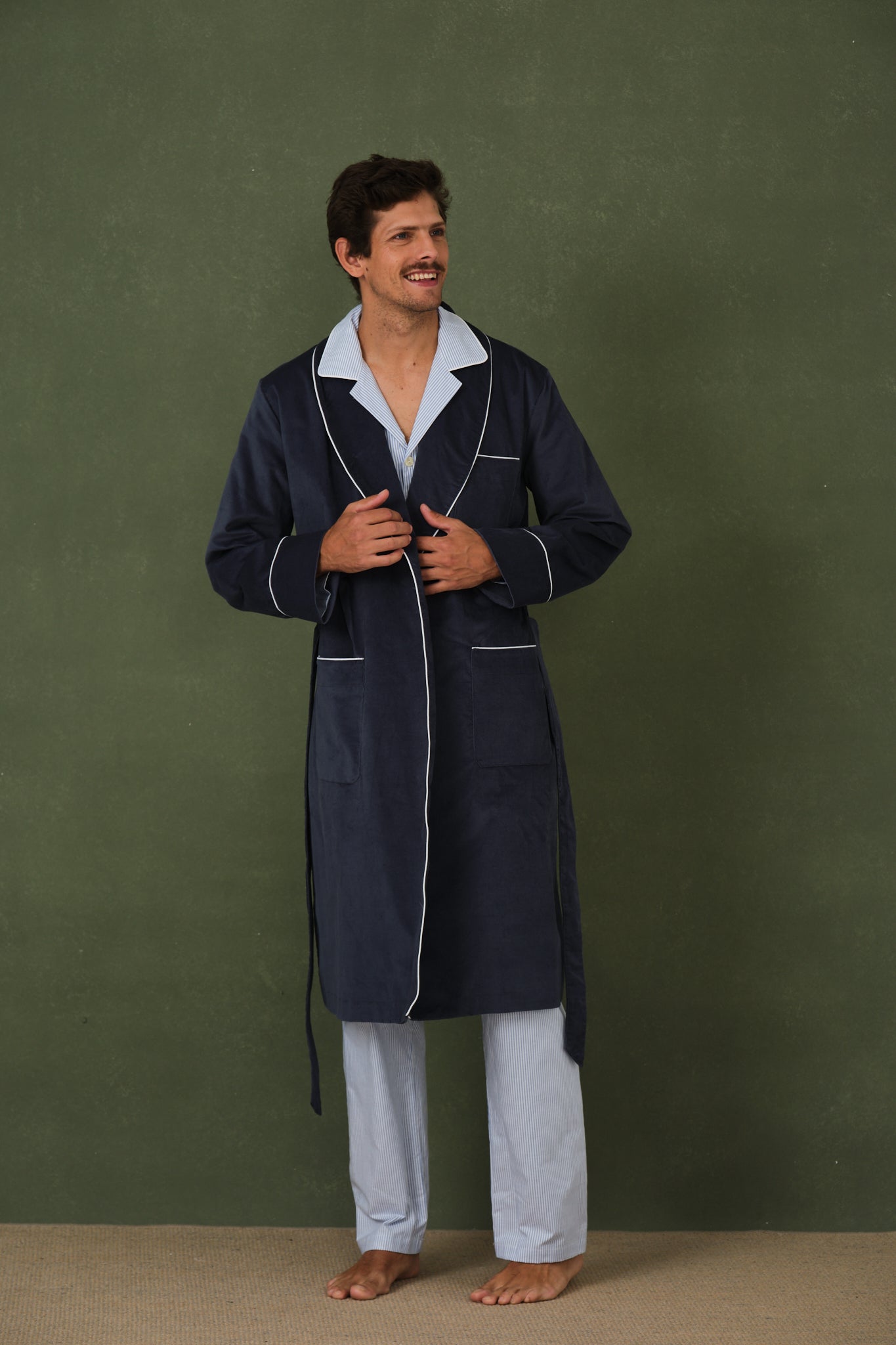 Robe de Chambre Homme Bleu Indigo