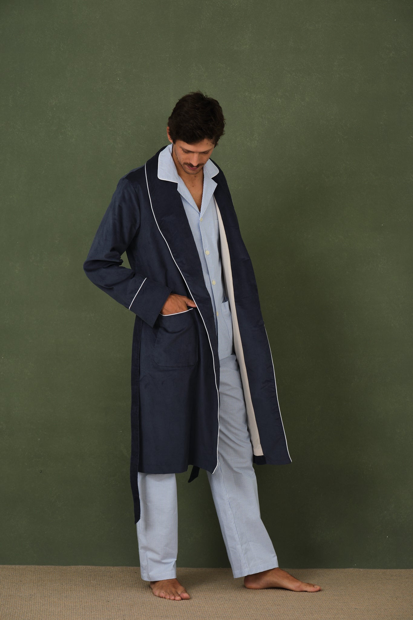 Indigo Blue Men's Dressing Gown 