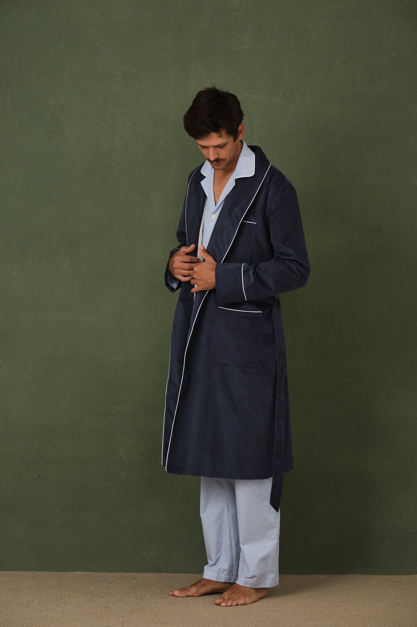 Indigo Blue Men's Dressing Gown 