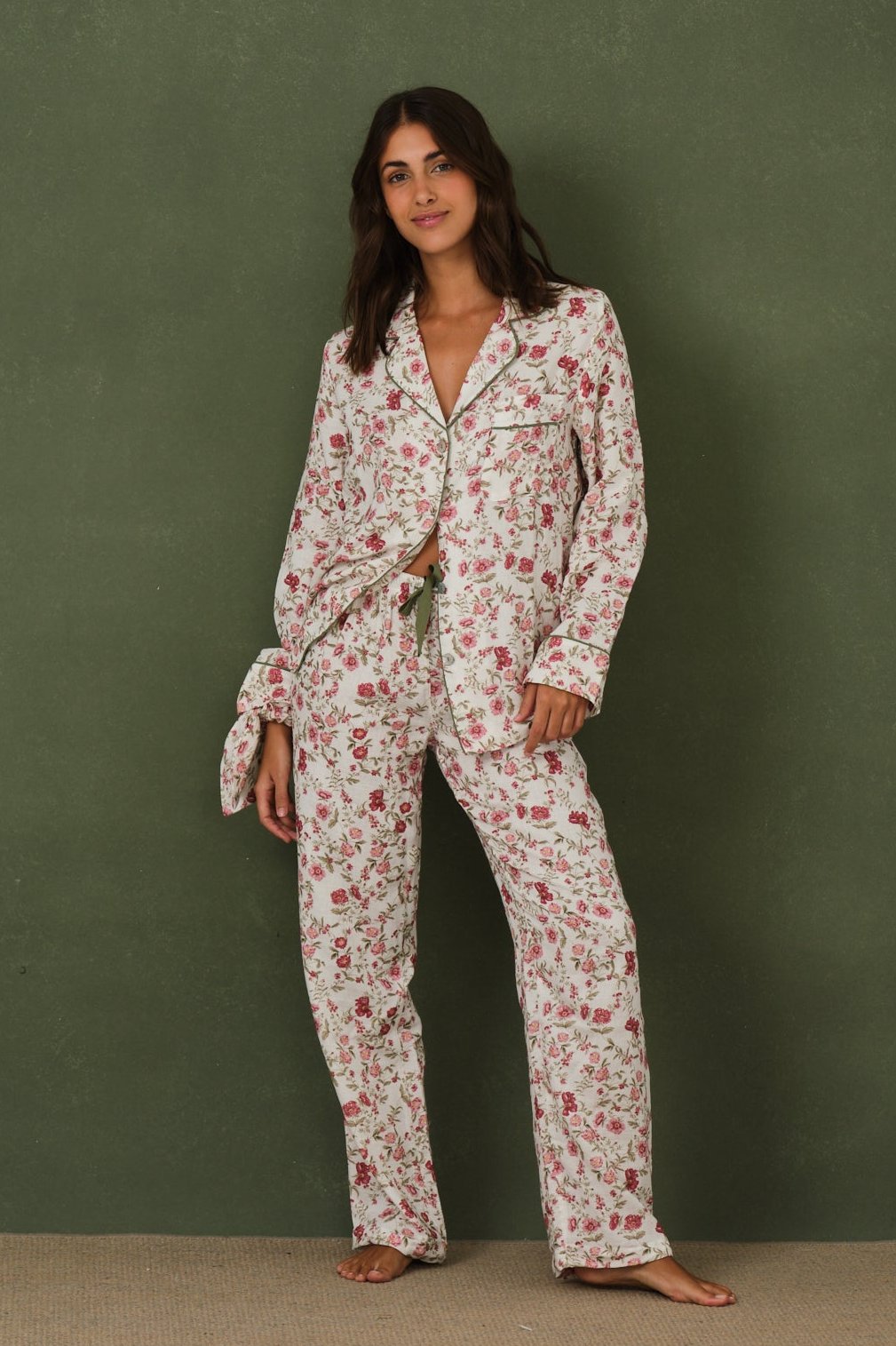 Pyjama Femme Fleur Rouge